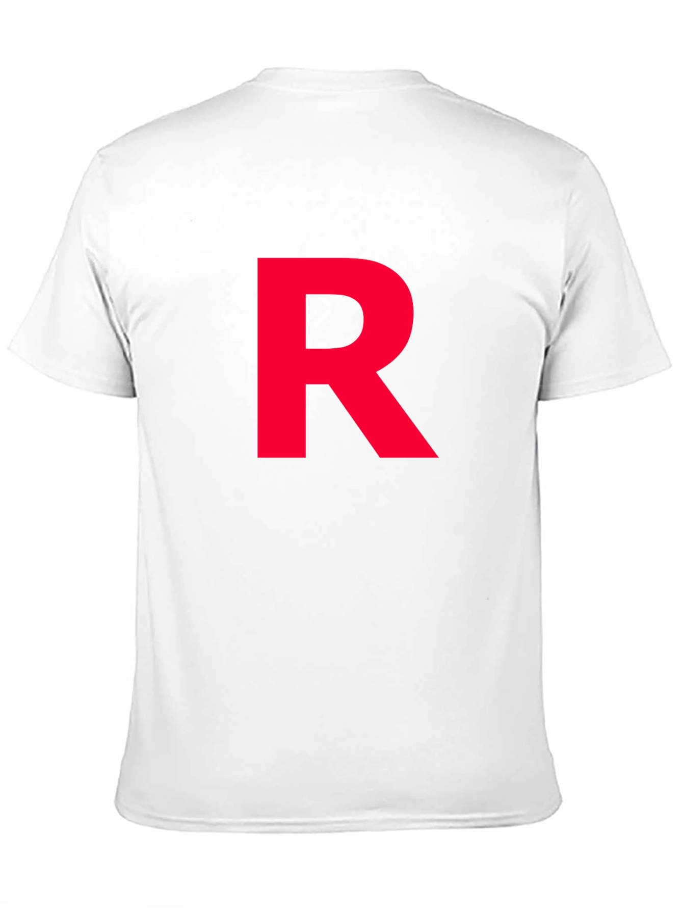 Red Letter R on Black Cotton T-Shirt