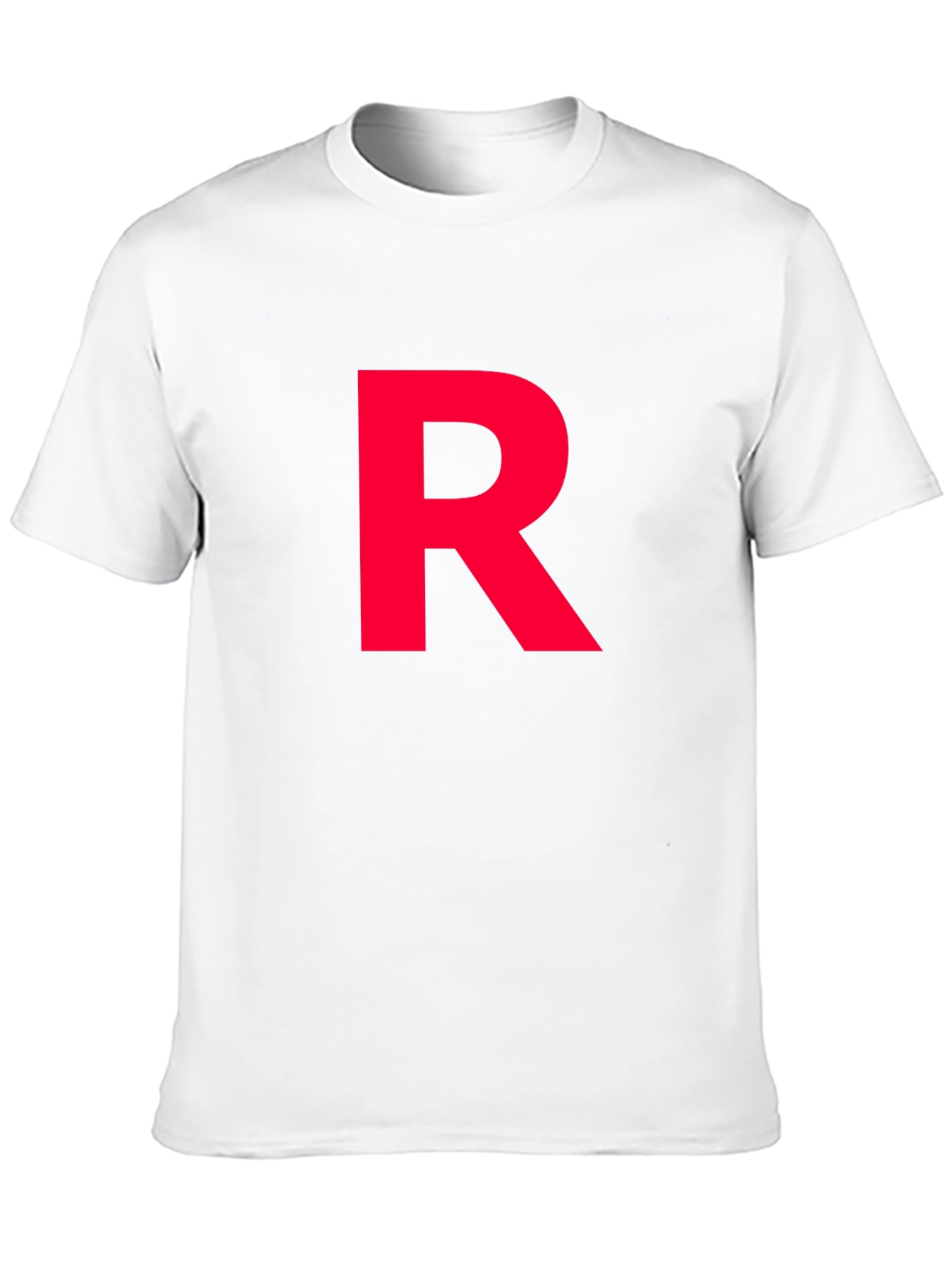 Red Letter R on Black Cotton T-Shirt