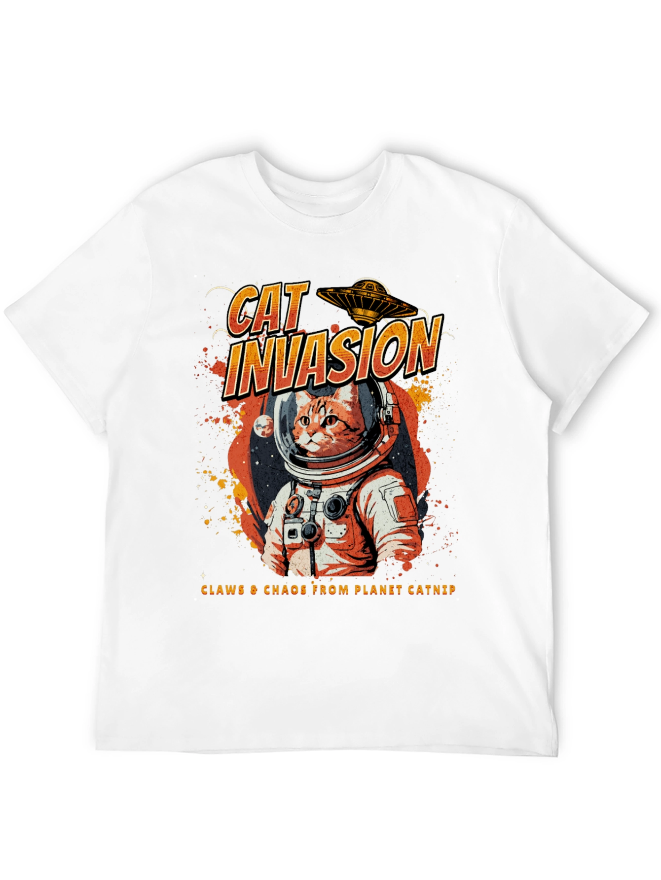 Cat Invasion T-Shirt - Space Cat Tee