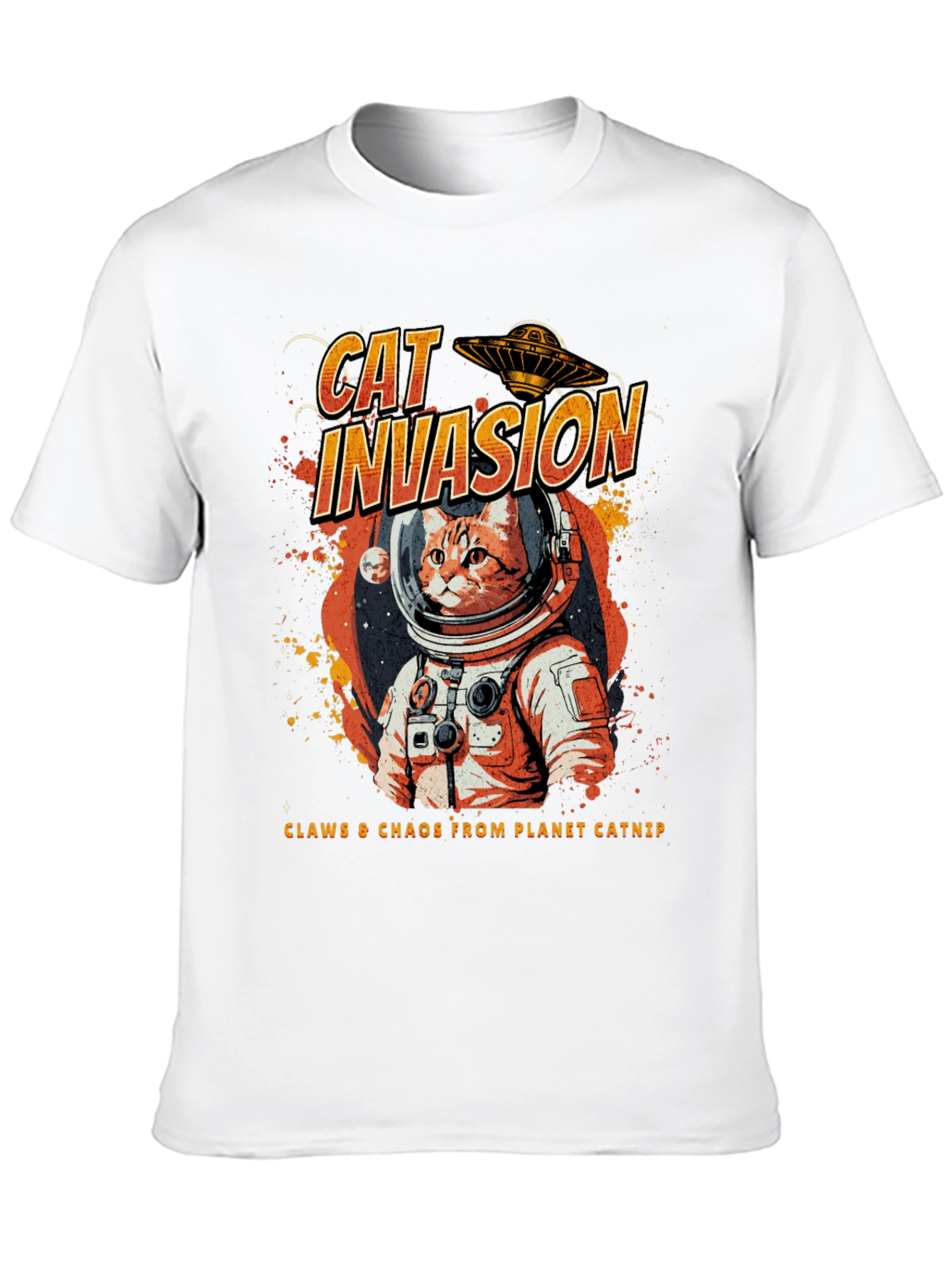 Cat Invasion T-Shirt - Space Cat Tee