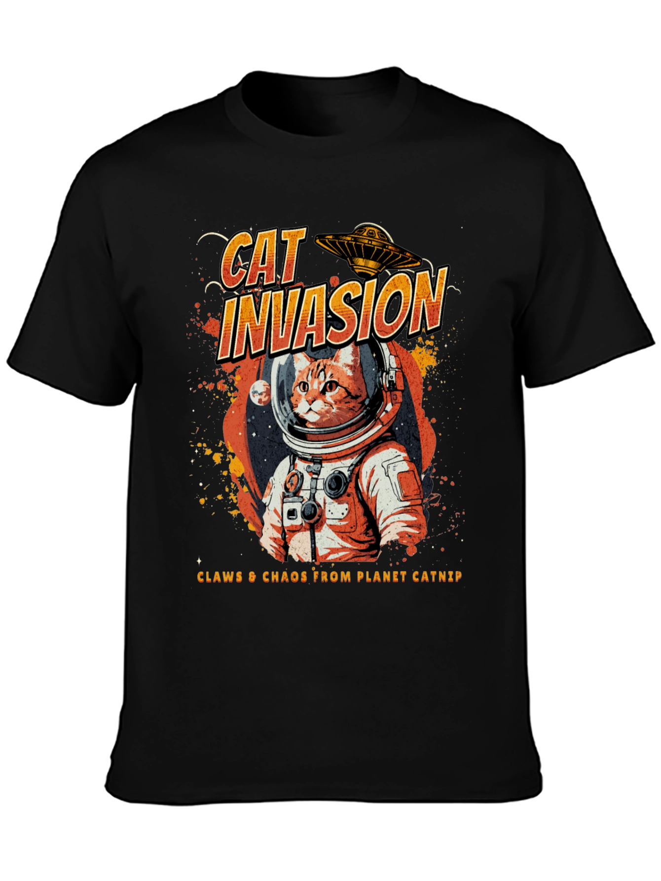 Cat Invasion T-Shirt - Space Cat Tee