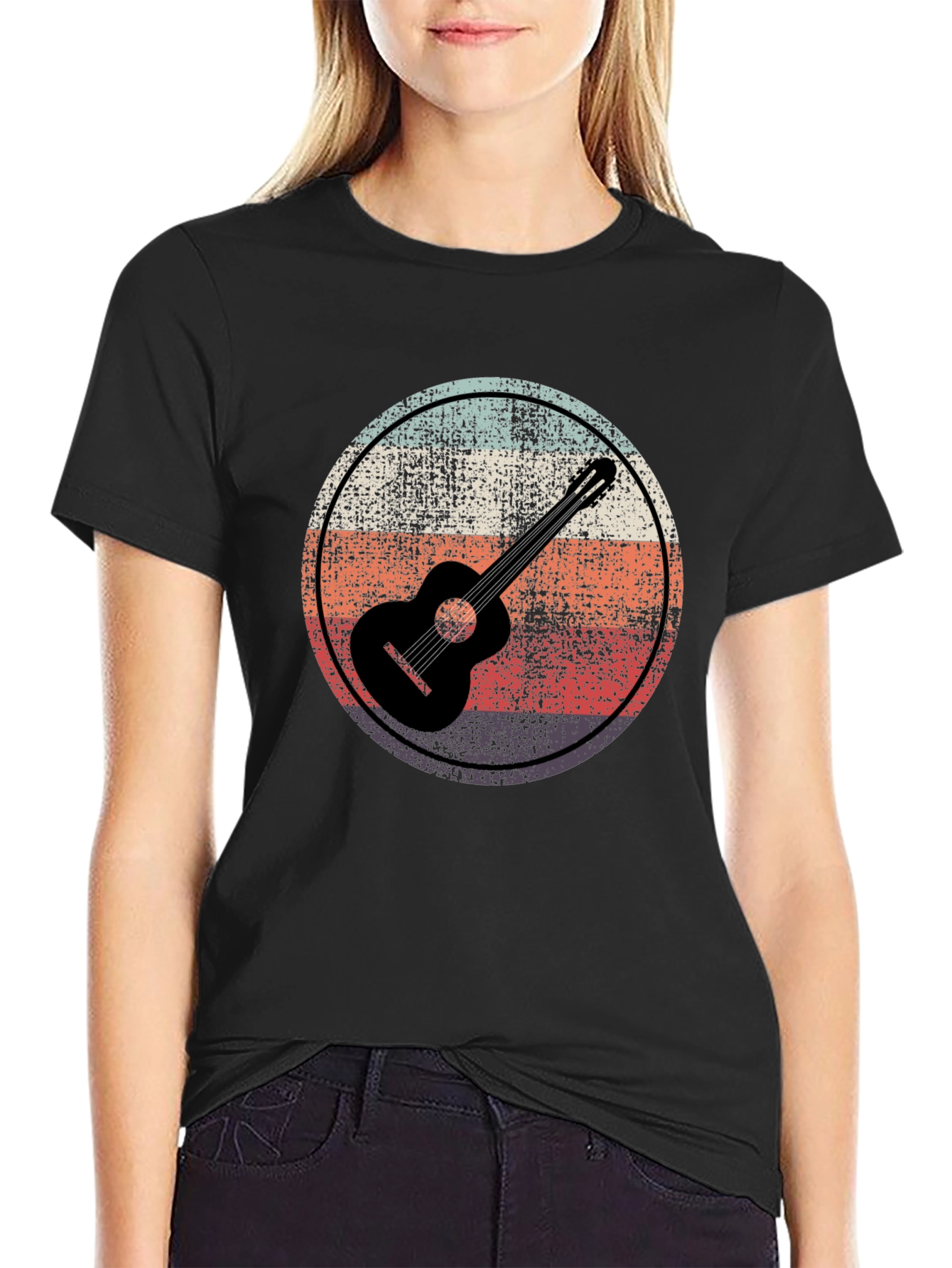 Retro Guitar Circle Graphic Tee