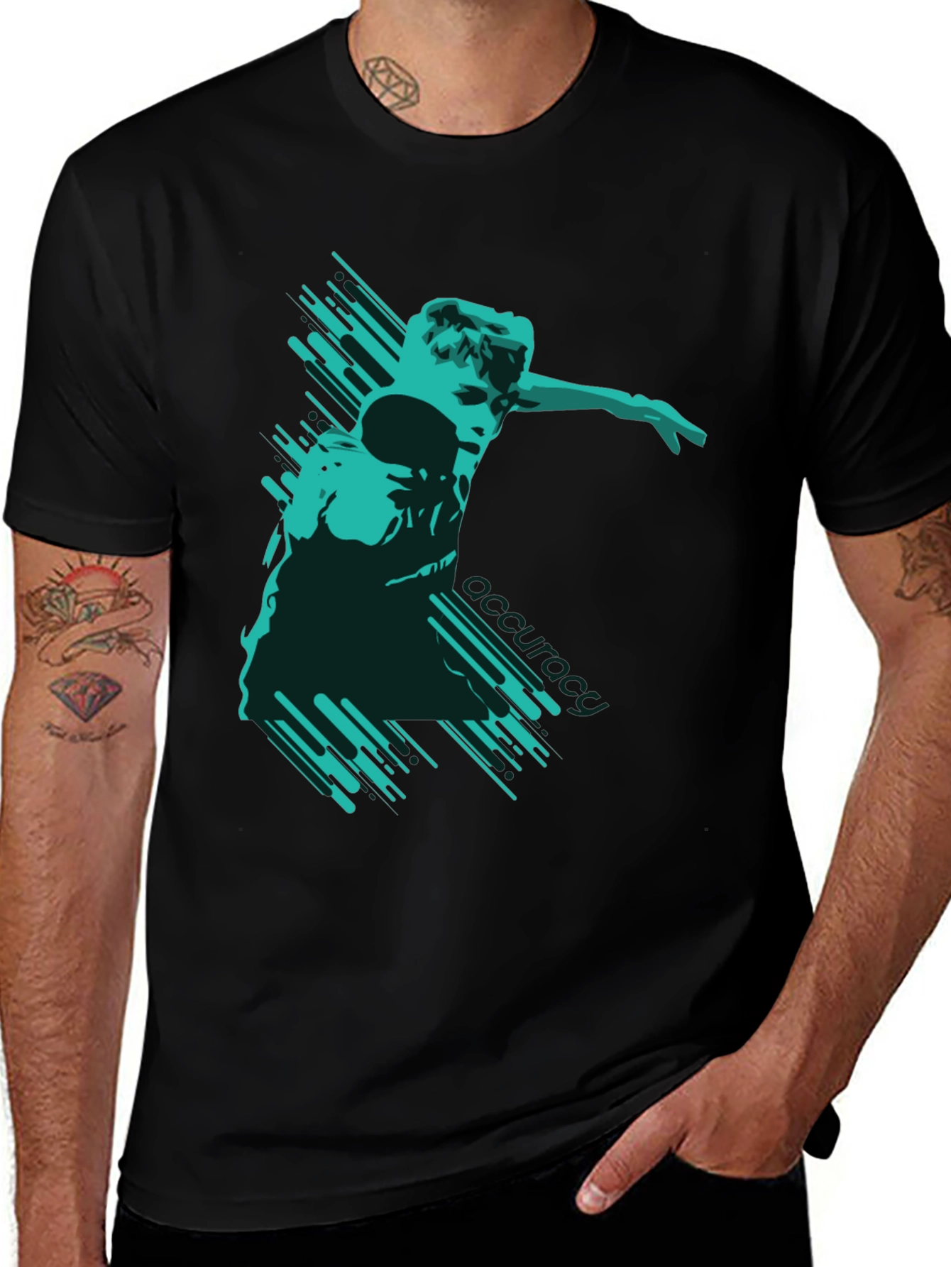 Modern Graphic T-Shirt - Abstract Athlete Design