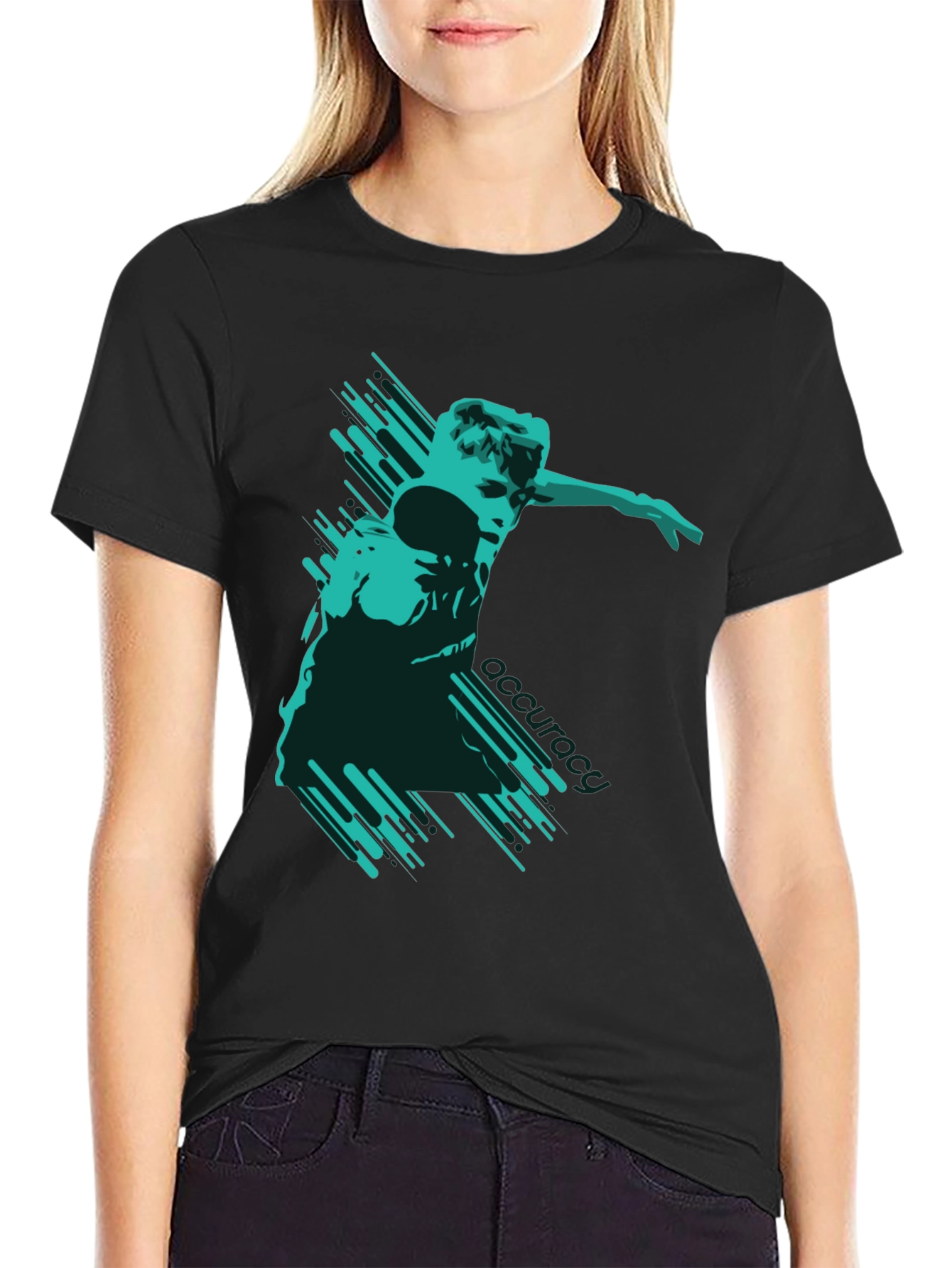 Modern Graphic T-Shirt - Abstract Athlete Design