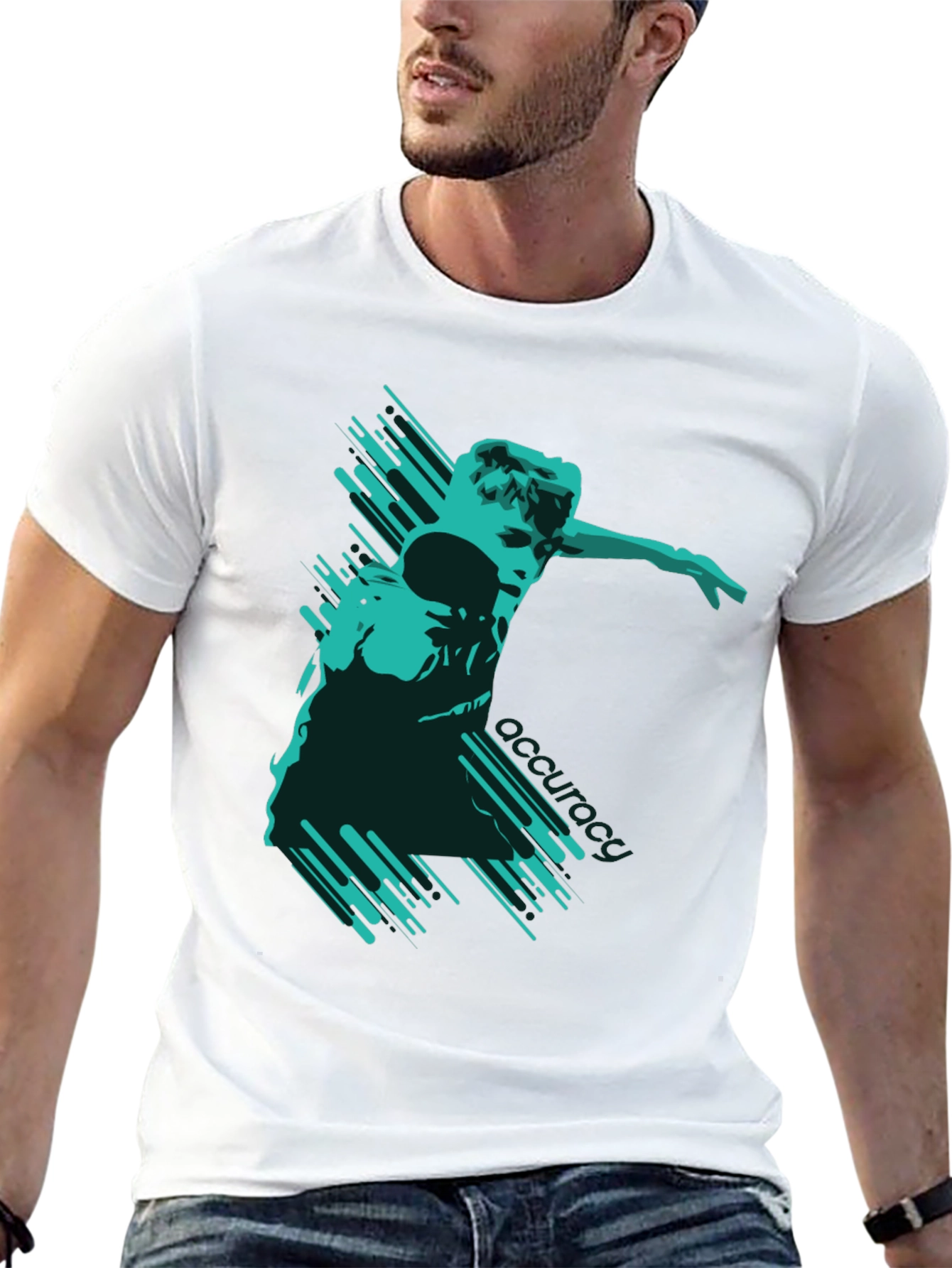 Modern Graphic T-Shirt - Abstract Athlete Design