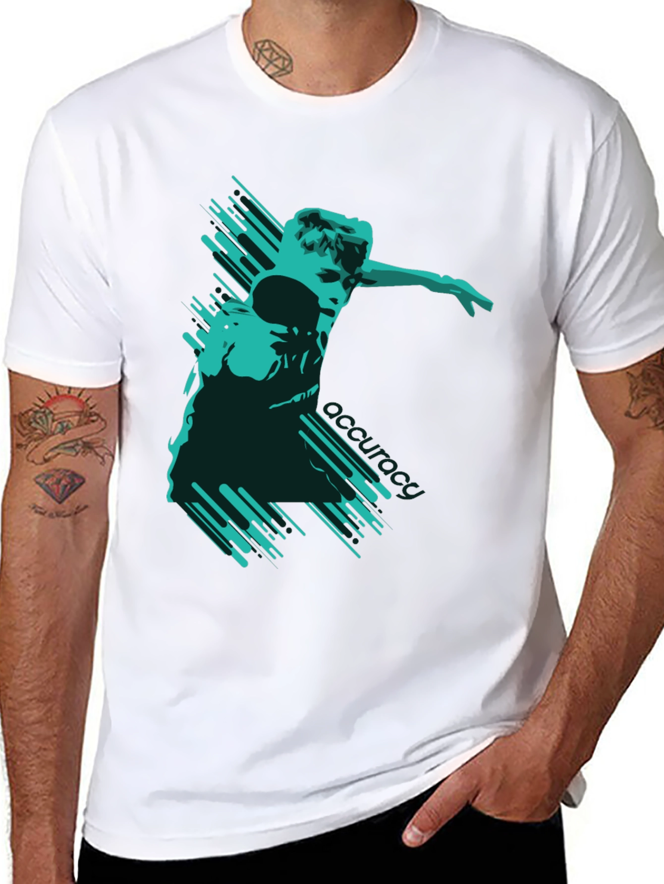 Modern Graphic T-Shirt - Abstract Athlete Design