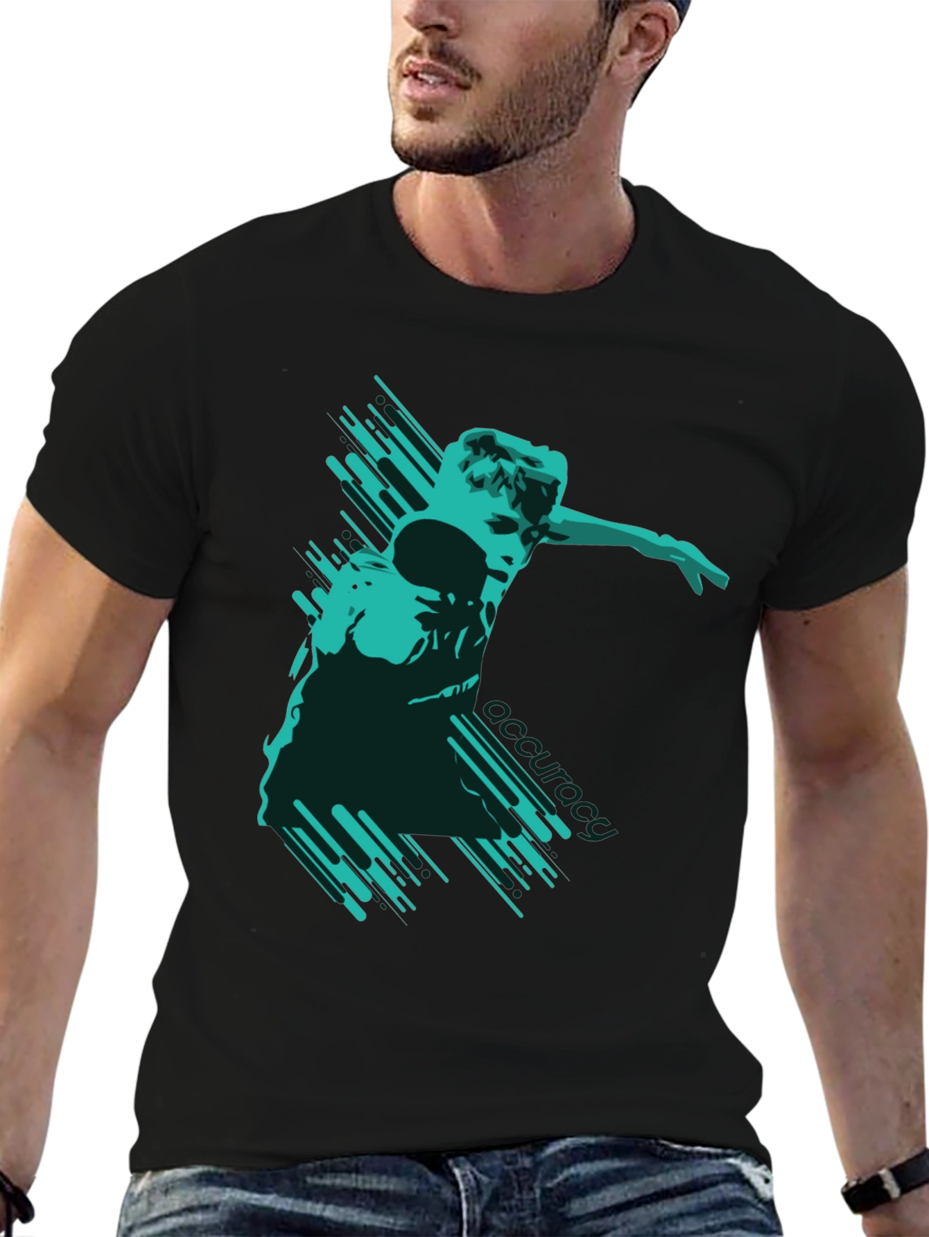 Modern Graphic T-Shirt - Abstract Athlete Design