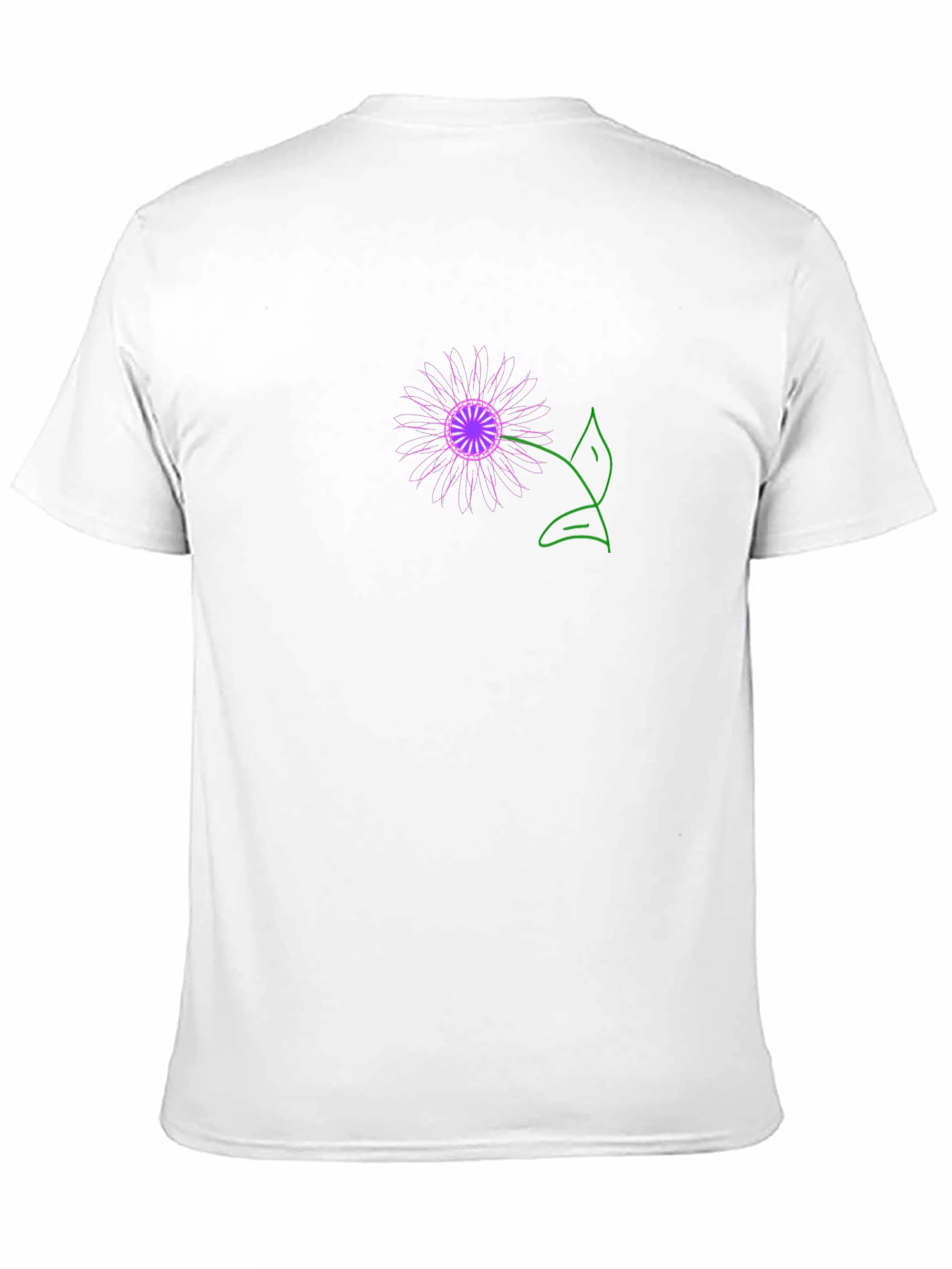 Black T-Shirt with Purple Flower Graphic