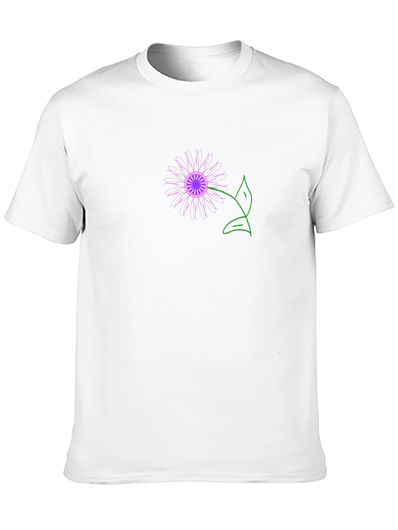 Black T-Shirt with Purple Flower Graphic
