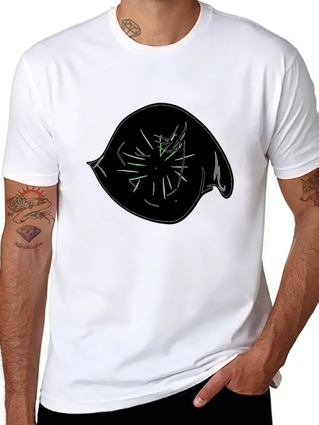 Abstract Eye Graphic Black T-Shirt