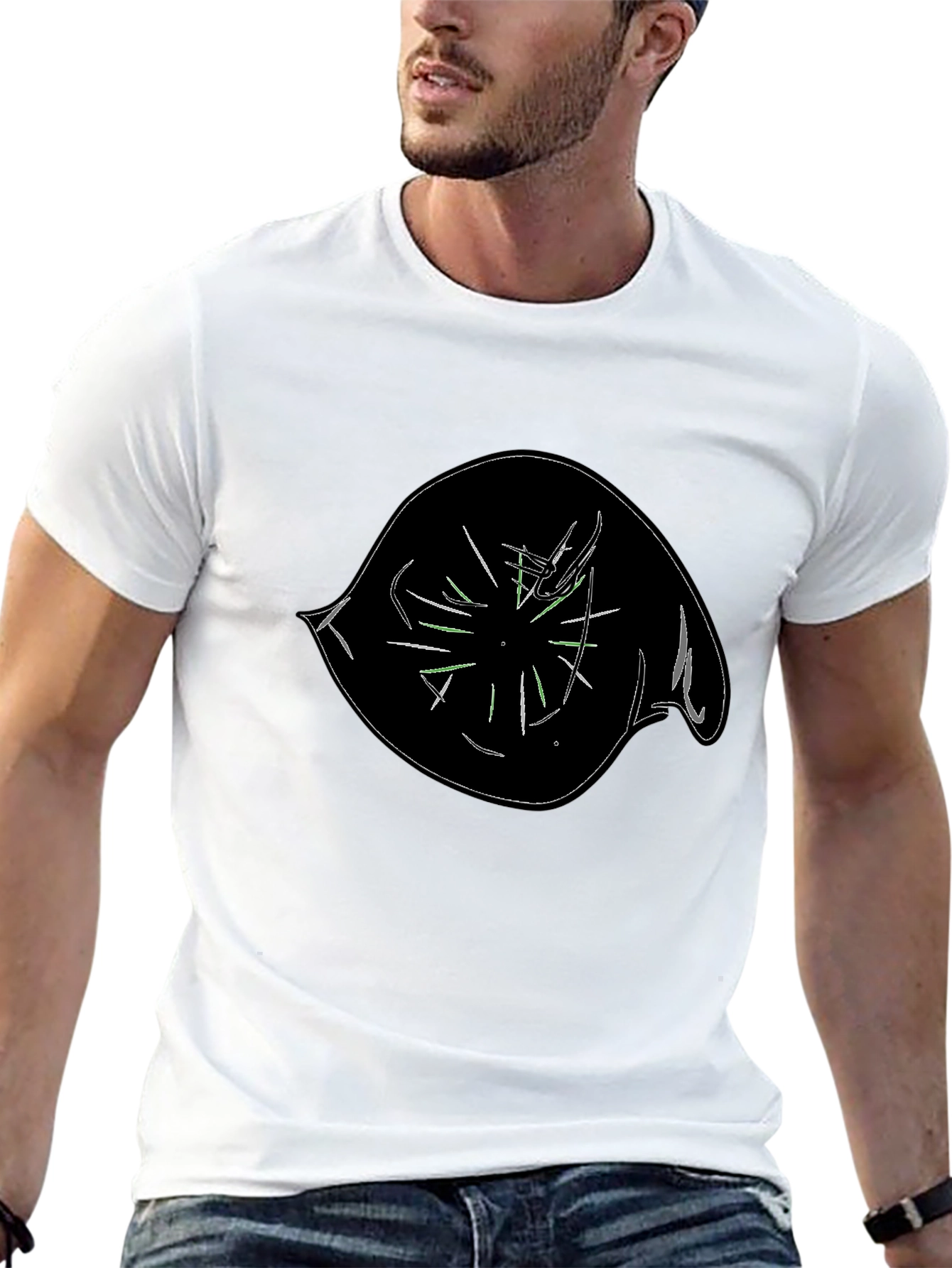 Abstract Eye Graphic Black T-Shirt