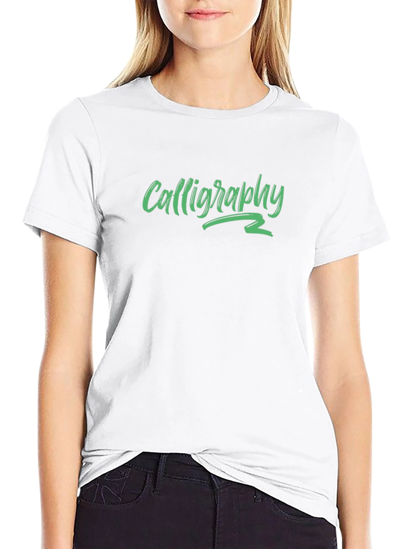 Calligraphy Graphic T-Shirt - Stylish Black Tee