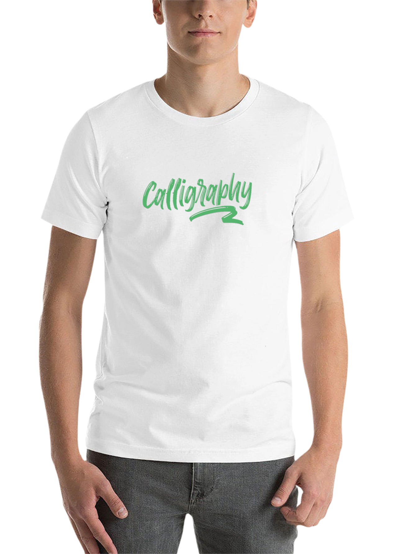 Calligraphy Graphic T-Shirt - Stylish Black Tee