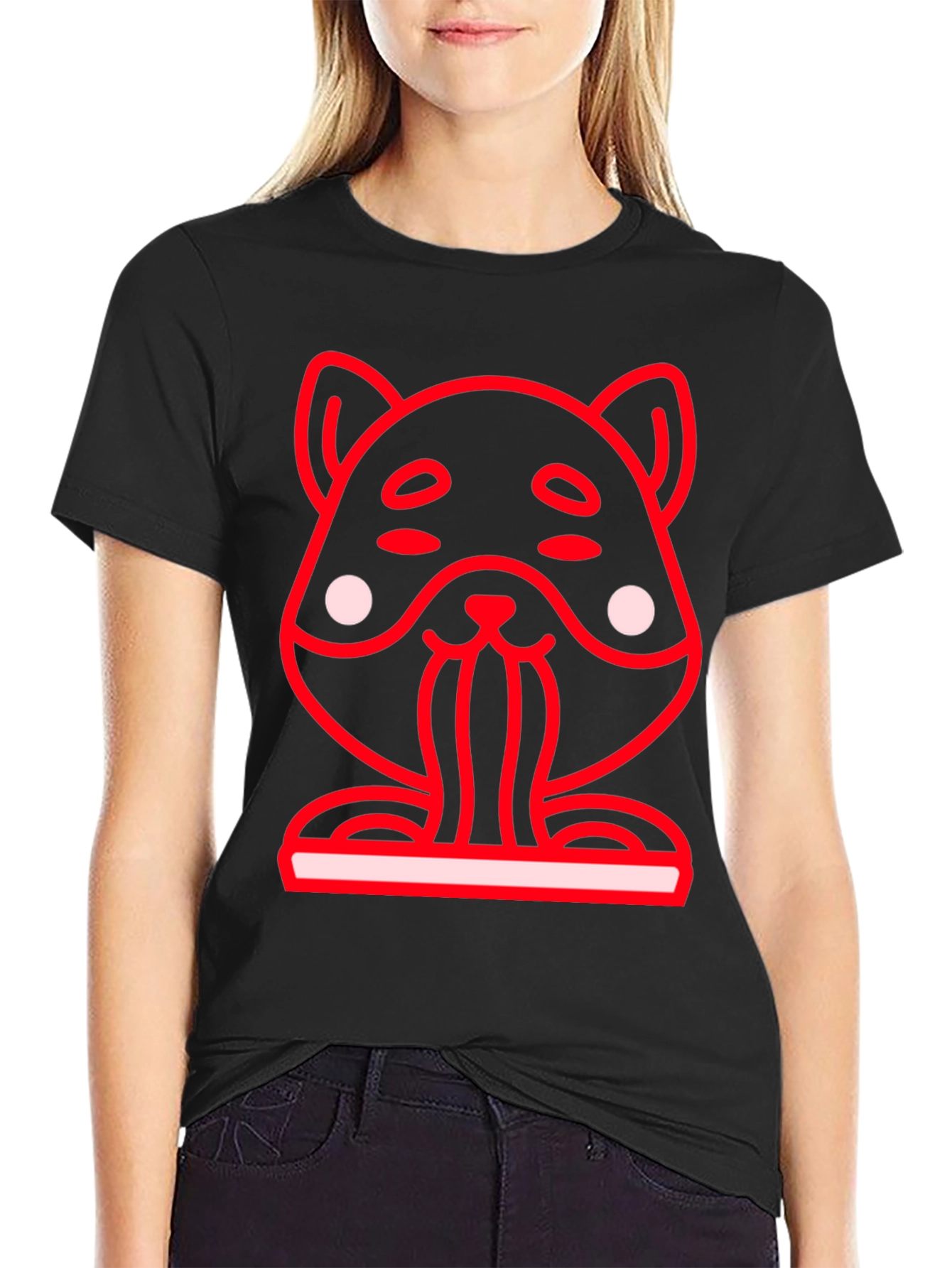 Funny Hamster Graphic Tee - Black Crew Neck Shirt