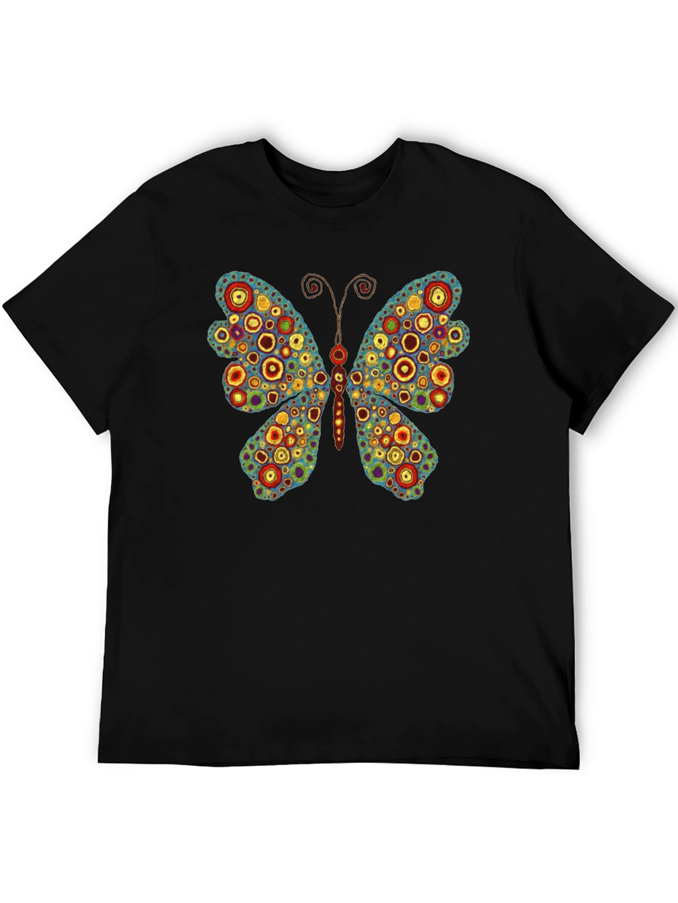 Butterfly Art Print Black T-Shirt