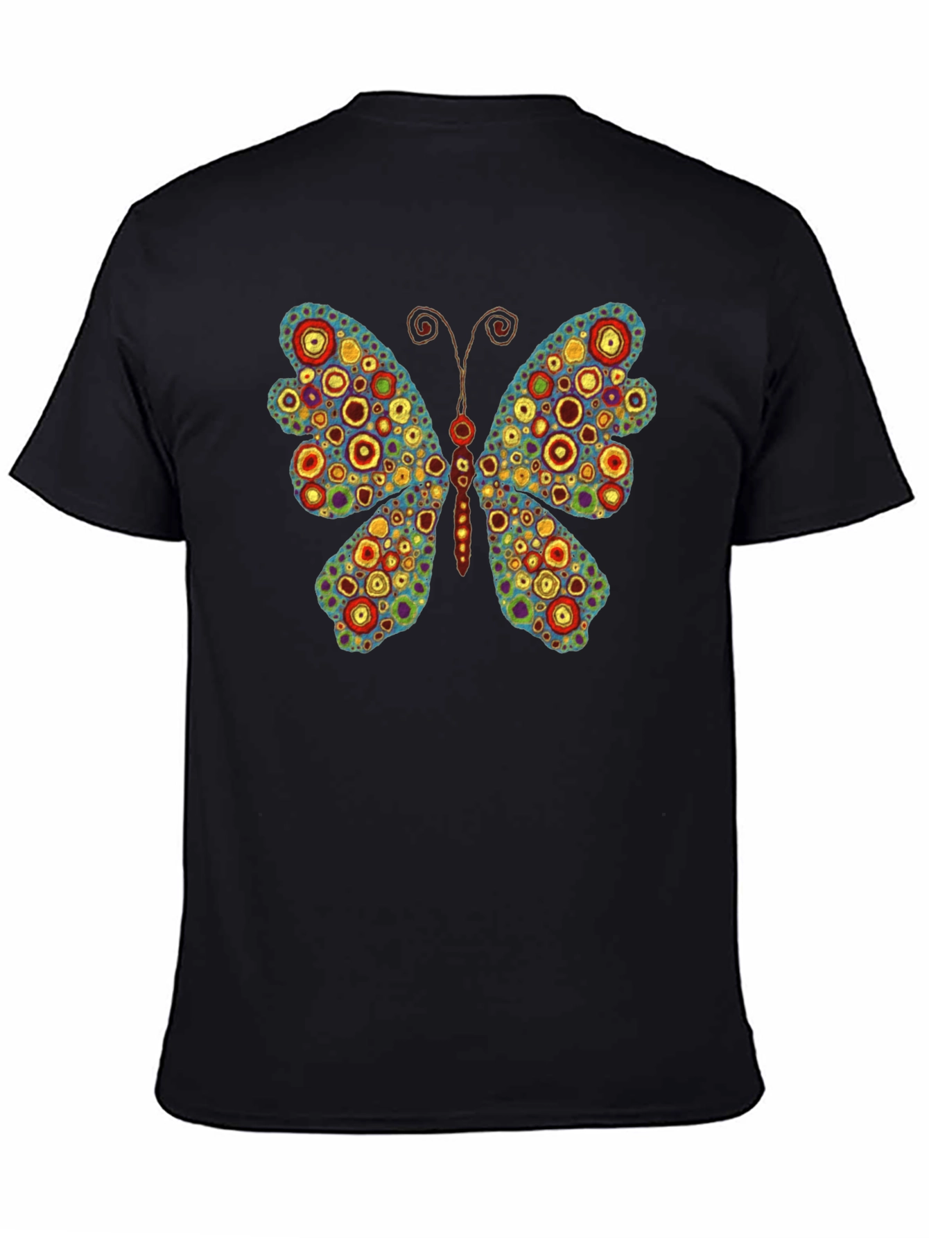 Butterfly Art Print Black T-Shirt