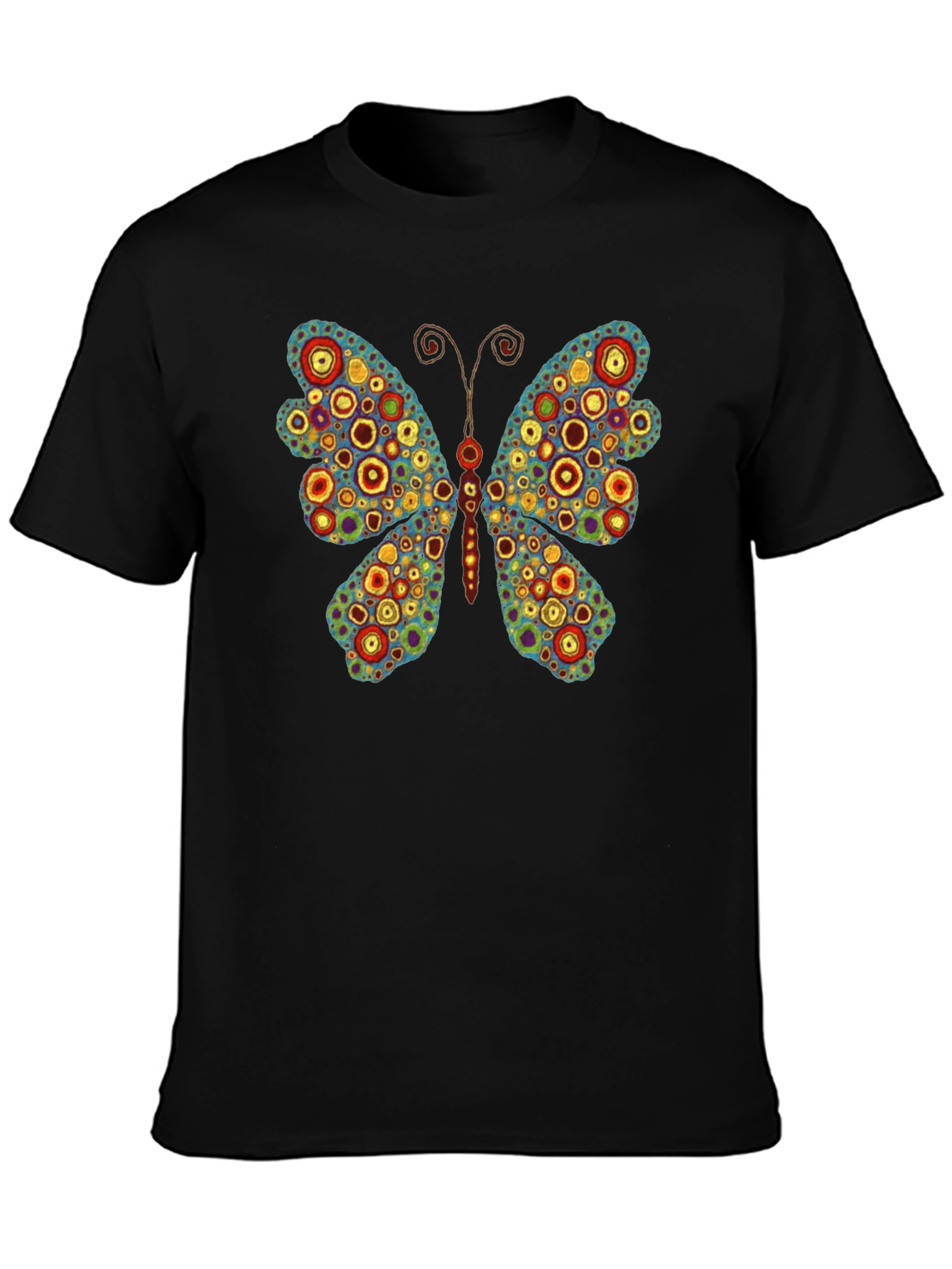 Butterfly Art Print Black T-Shirt