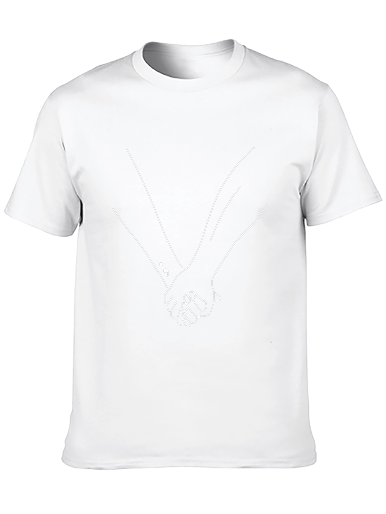 Minimalist Holding Hands Graphic Black T-Shirt