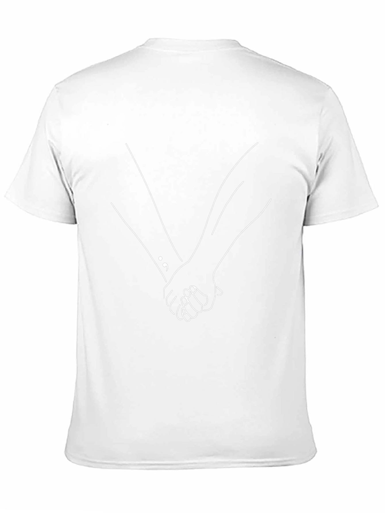 Minimalist Holding Hands Graphic Black T-Shirt