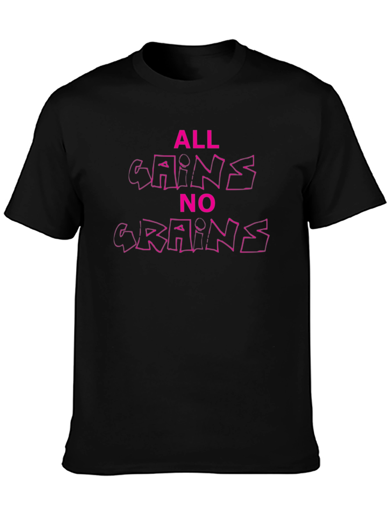 All Gains No Grains Graphic Tee - Black