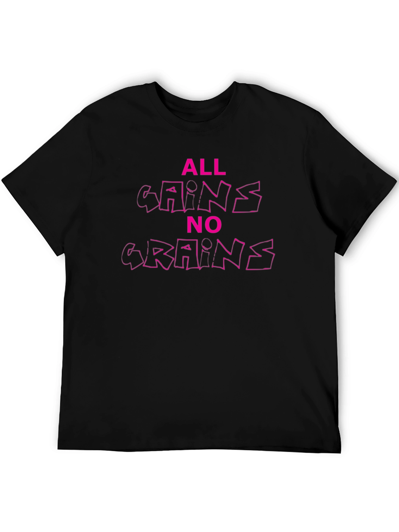 All Gains No Grains Graphic Tee - Black