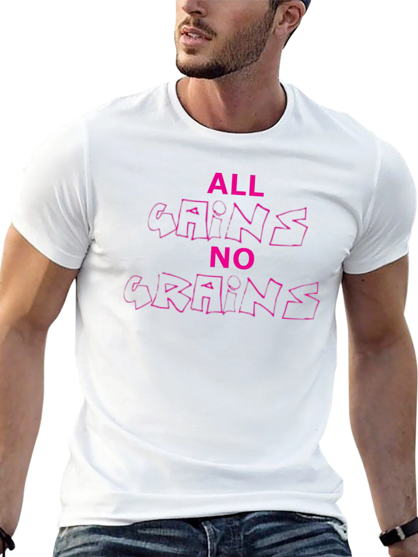 All Gains No Grains Graphic Tee - Black