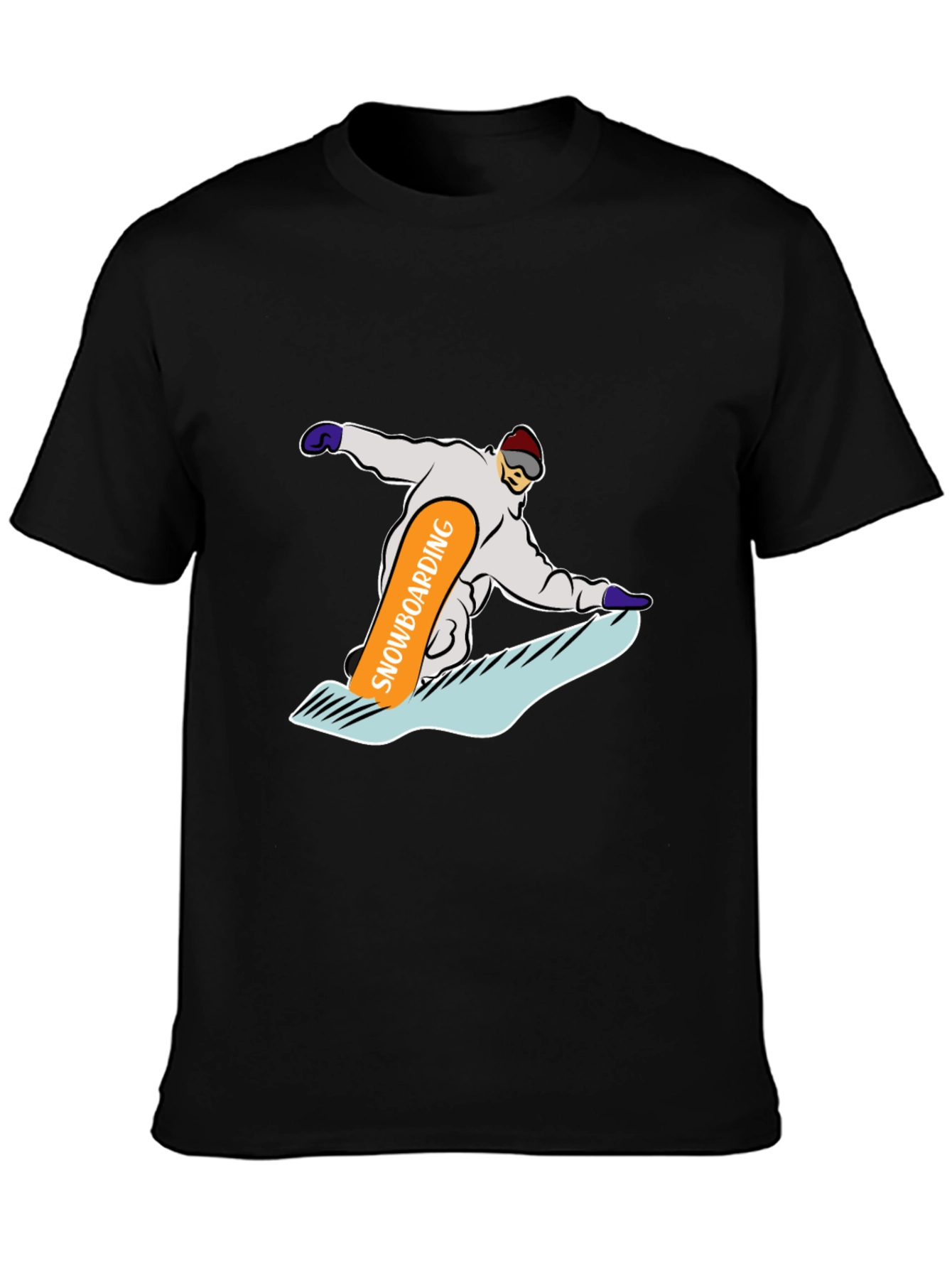Snowboarding Graphic Tee - Cool Black T-Shirt