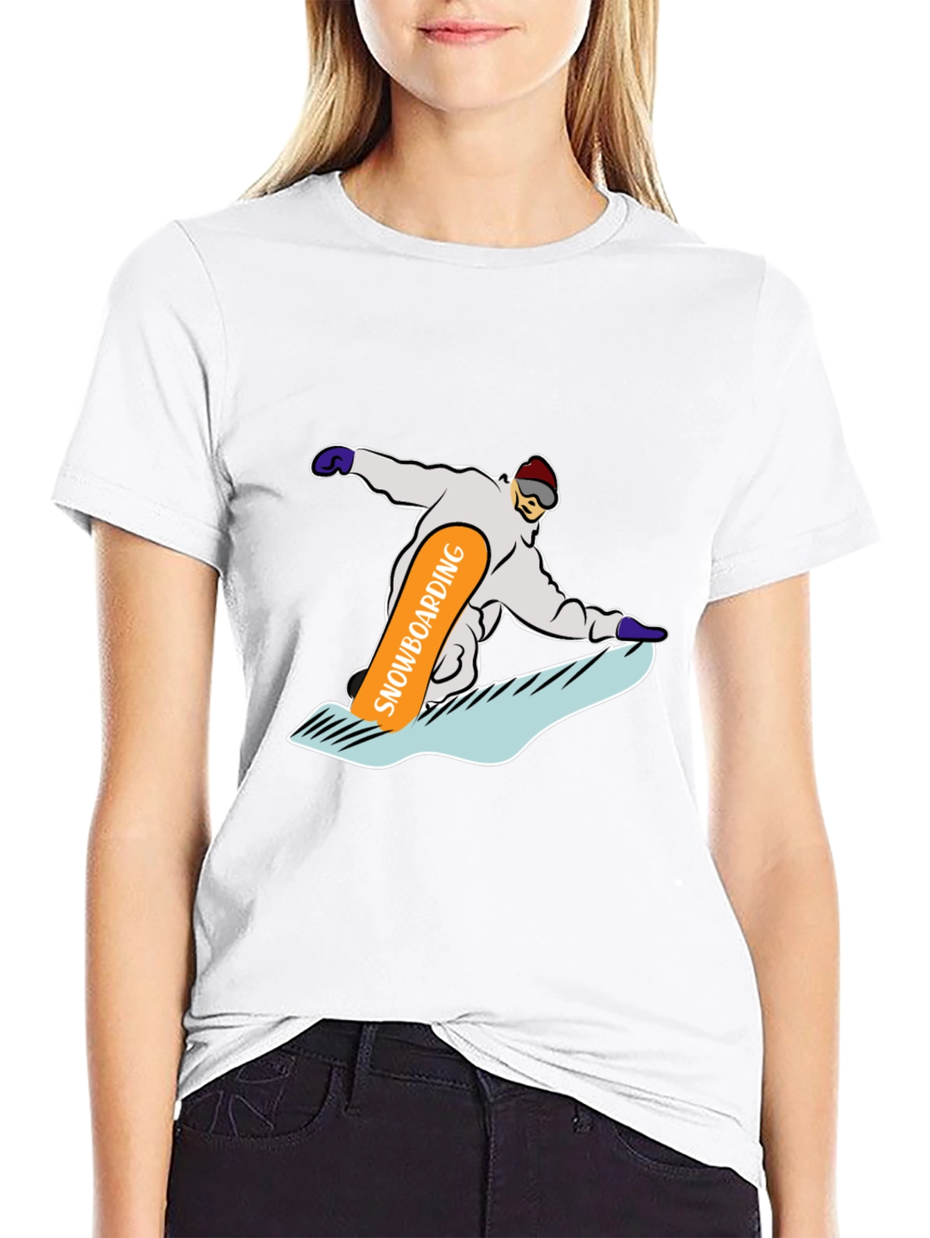 Snowboarding Graphic Tee - Cool Black T-Shirt