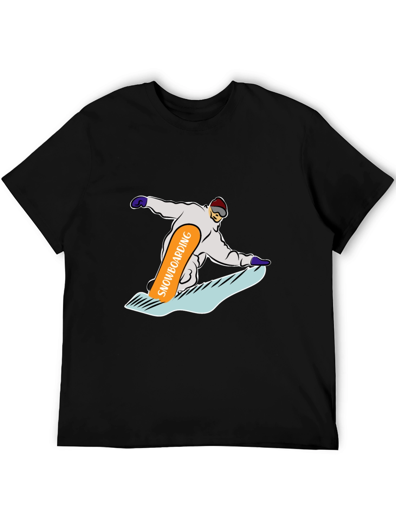 Snowboarding Graphic Tee - Cool Black T-Shirt