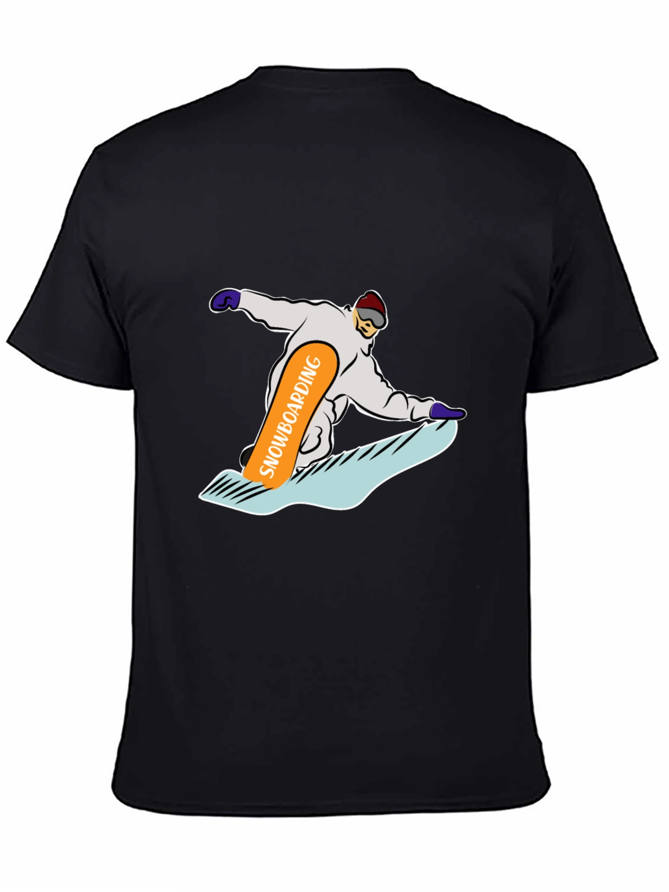 Snowboarding Graphic Tee - Cool Black T-Shirt