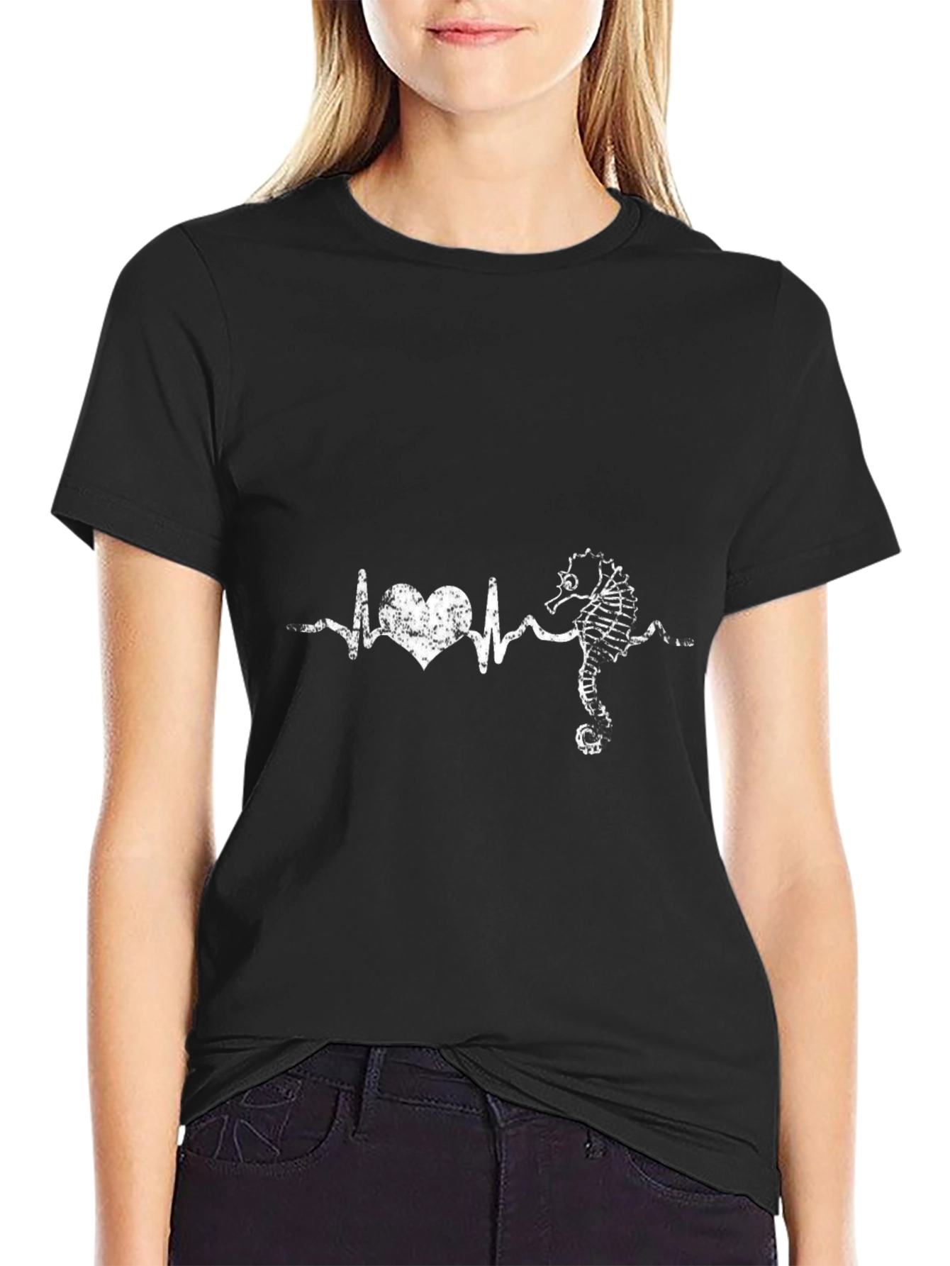 Seahorse Heartbeat Tee - Stylish Graphic T-Shirt