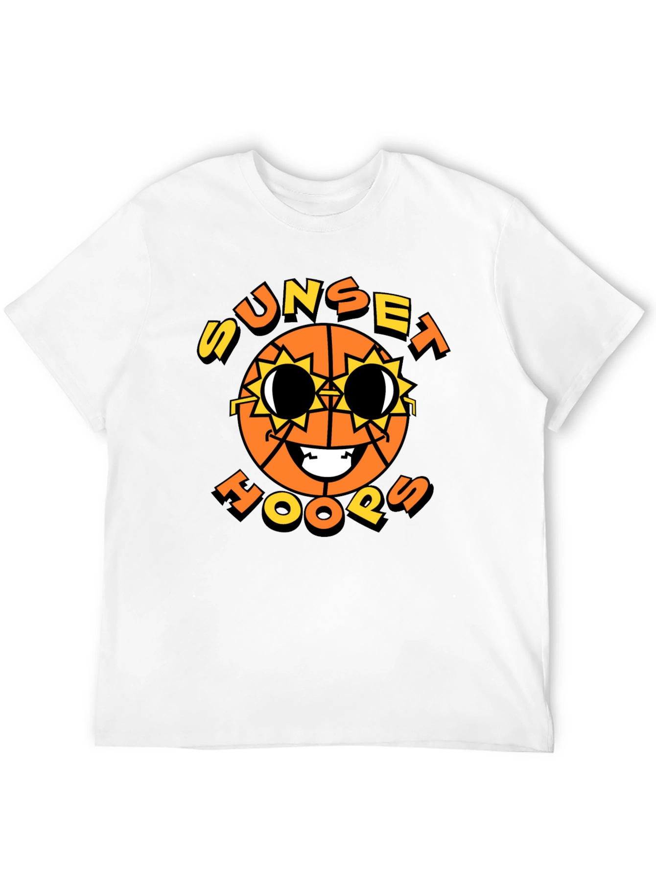 Sunset Hoops Graphic T-Shirt - Basketball Style
