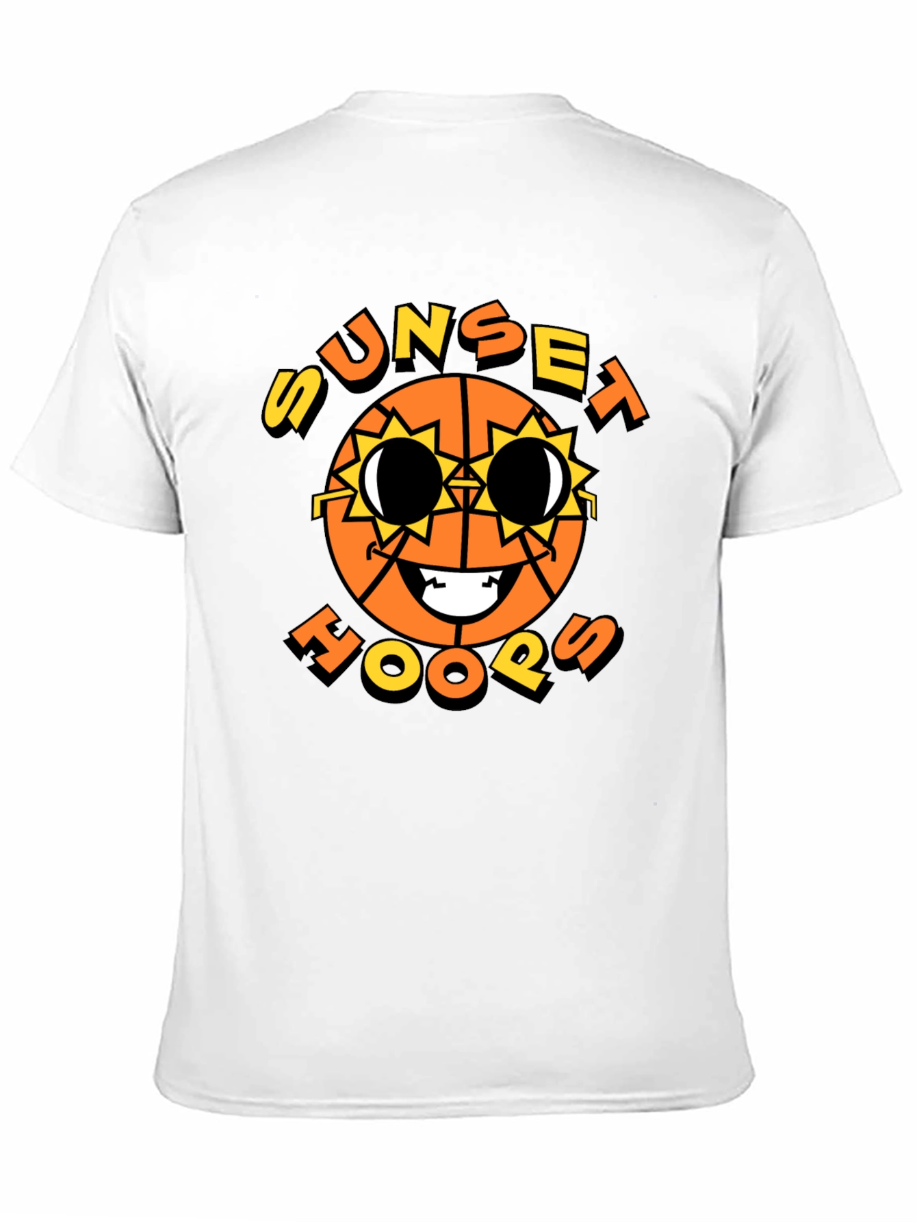 Sunset Hoops Graphic T-Shirt - Basketball Style