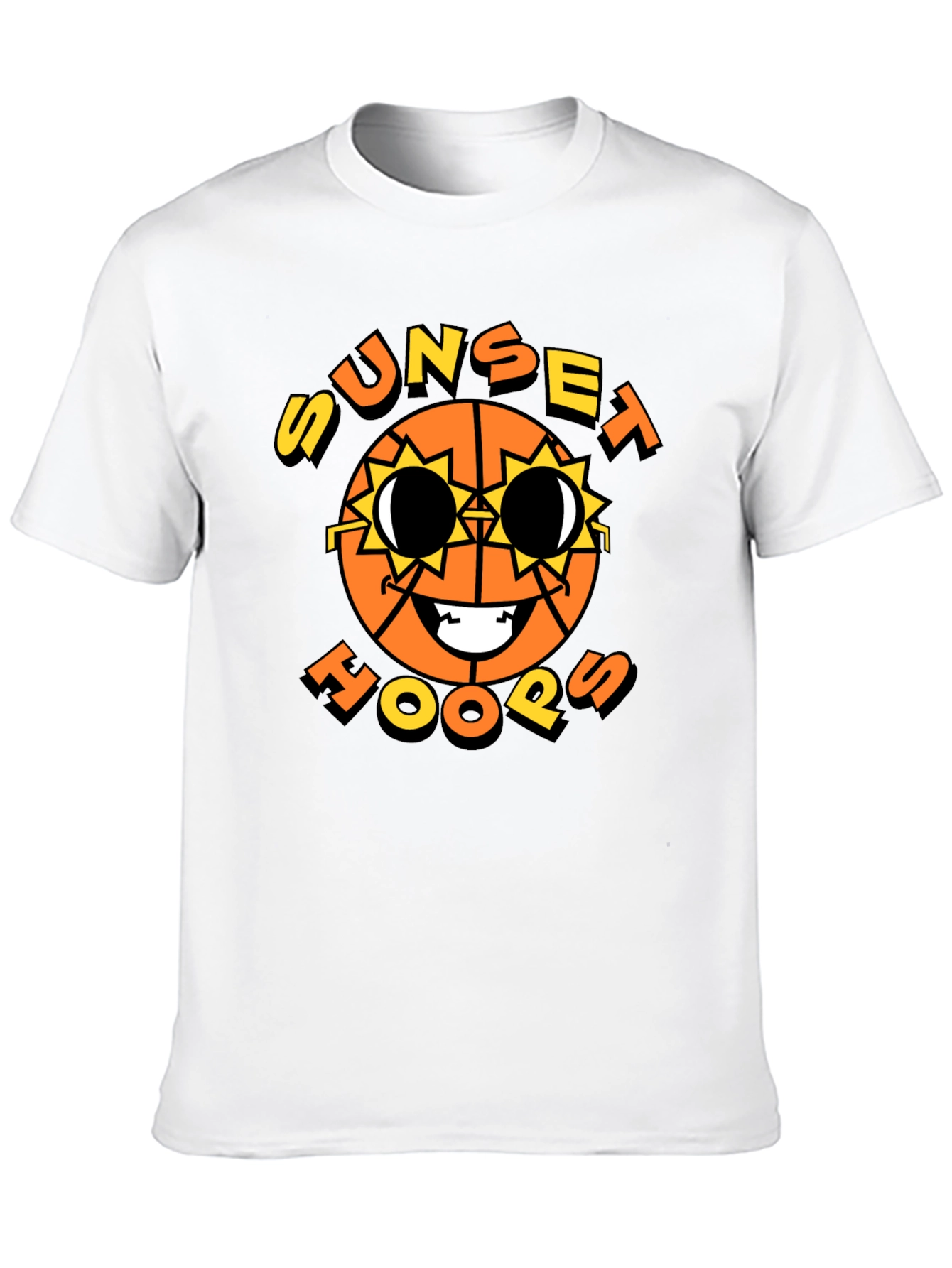 Sunset Hoops Graphic T-Shirt - Basketball Style
