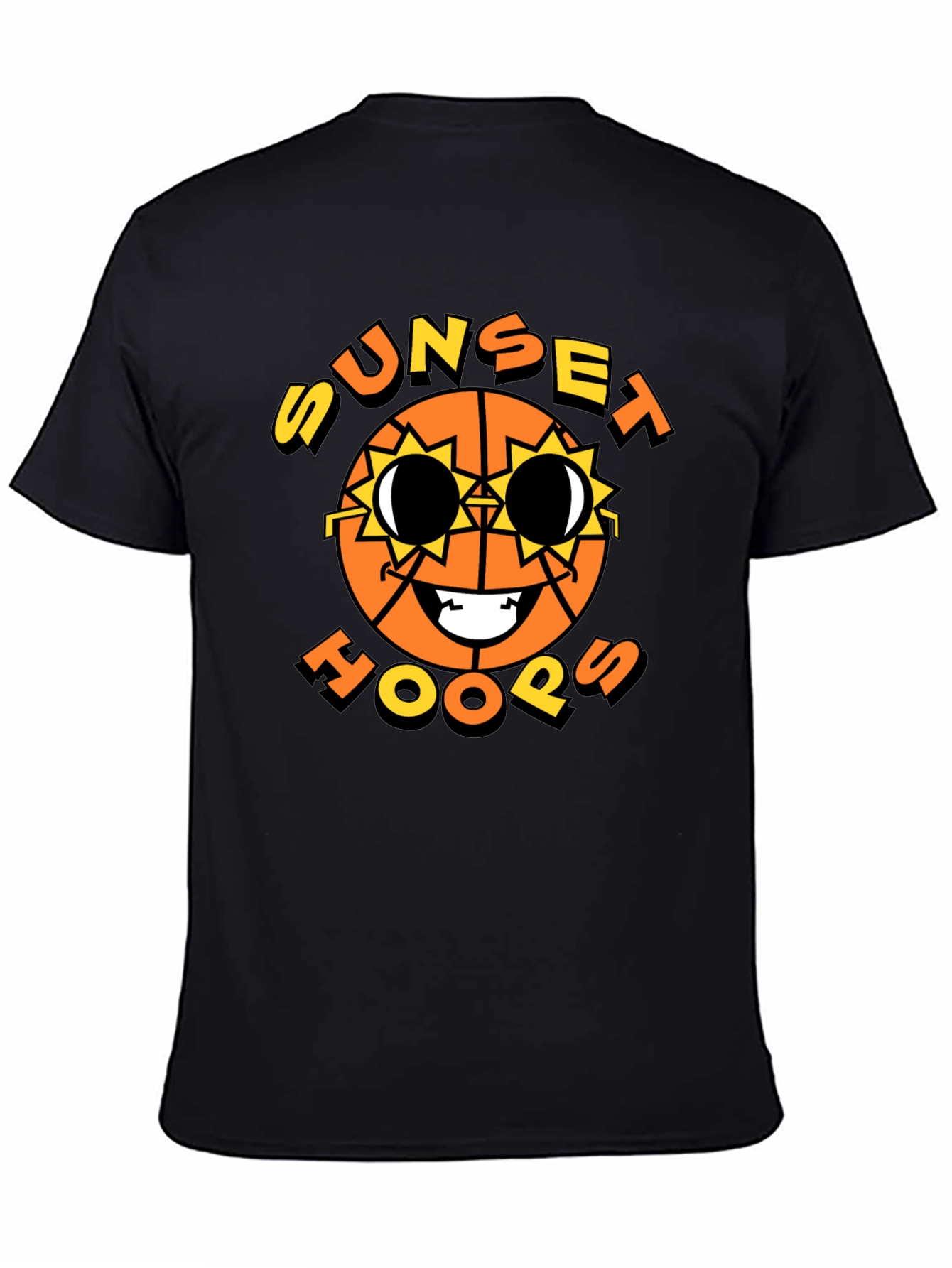 Sunset Hoops Graphic T-Shirt - Basketball Style
