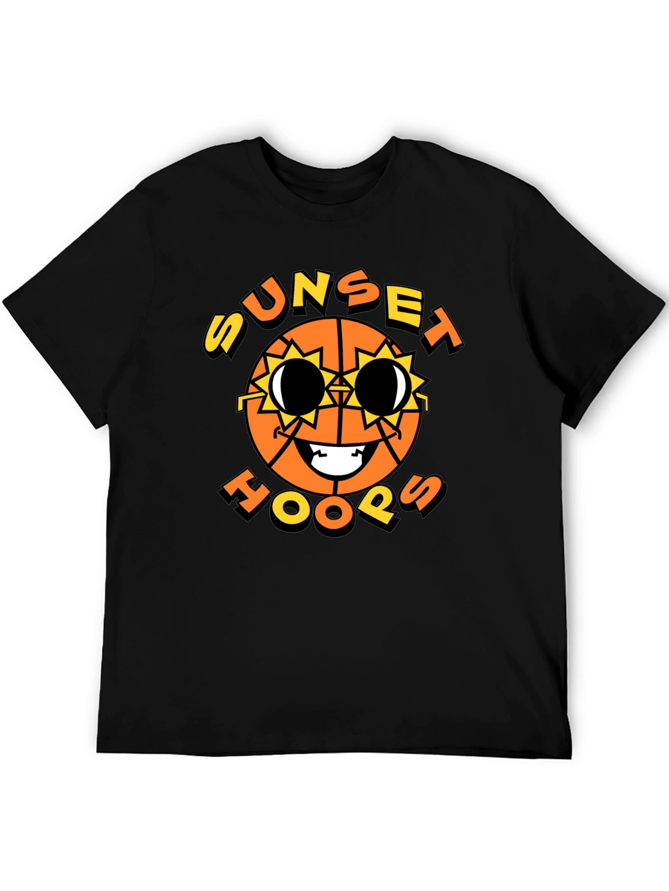 Sunset Hoops Graphic T-Shirt - Basketball Style