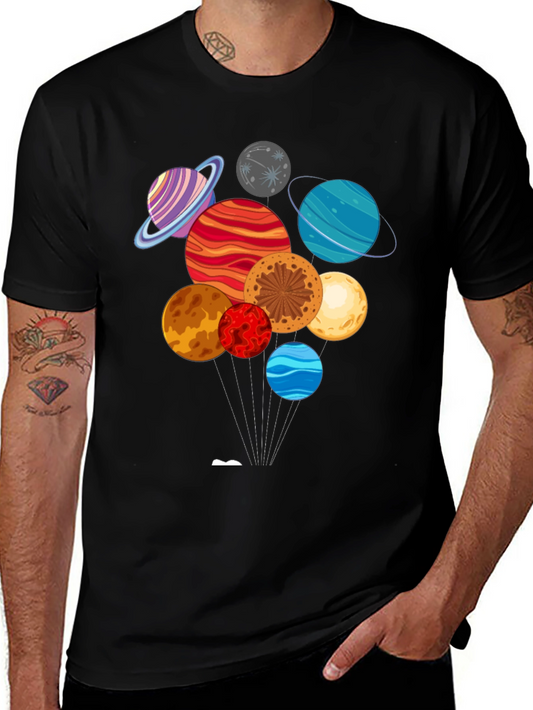 Planets Graphic Print Tee | Cosmic Style