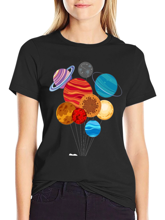 Planets Graphic Print Tee | Cosmic Style