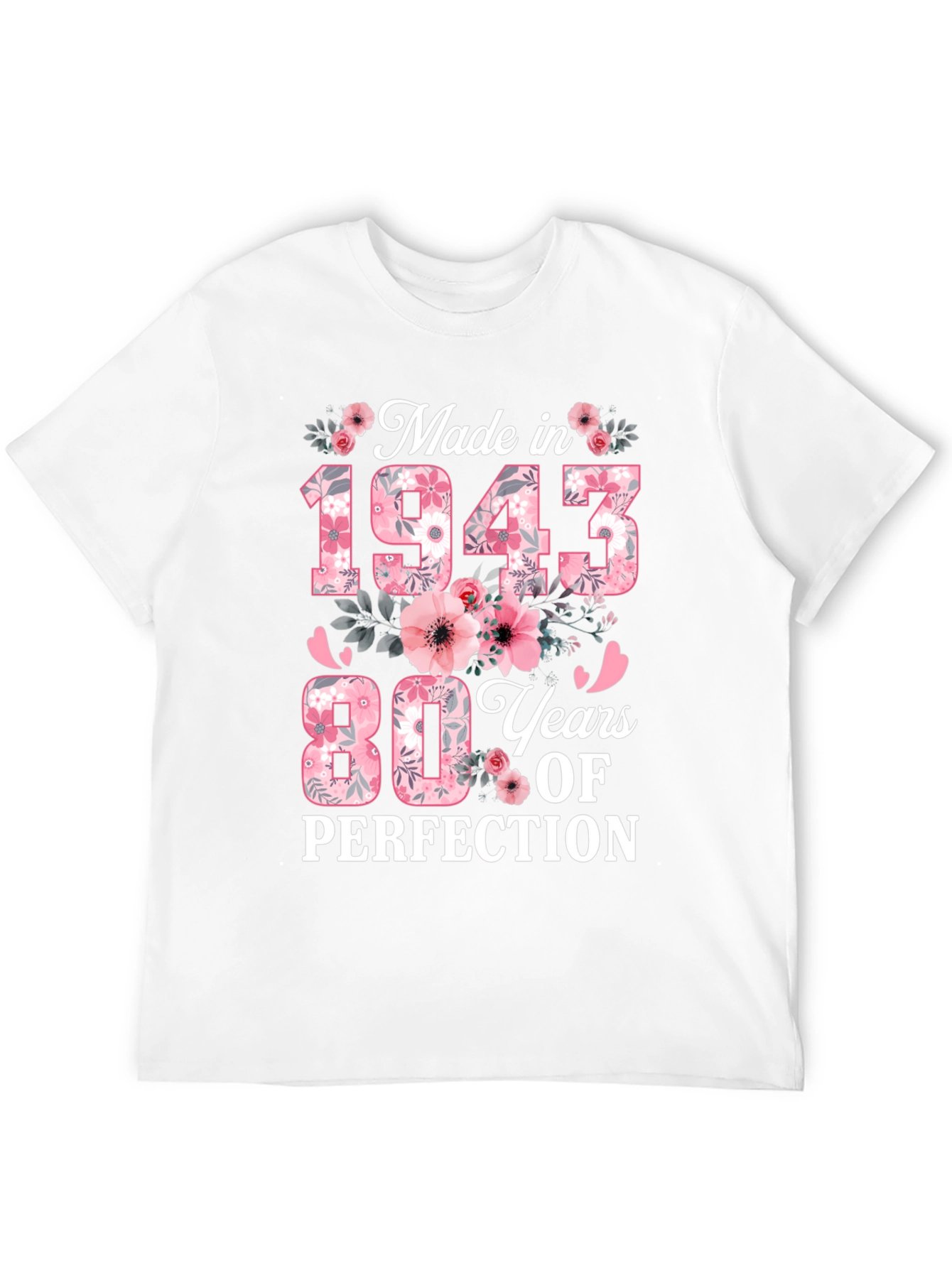Made in 1943 80th Birthday Floral T-Shirt