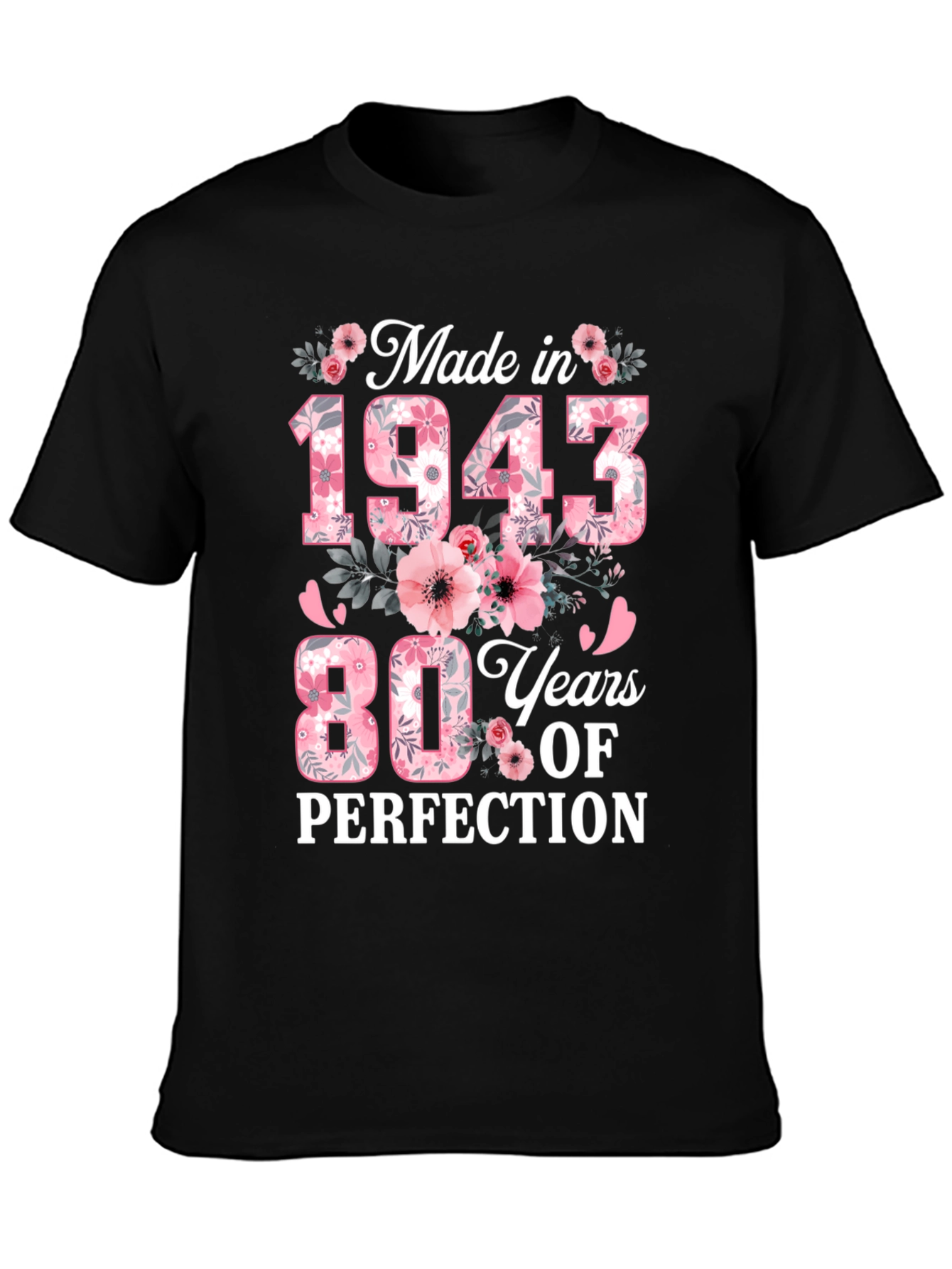 Made in 1943 80th Birthday Floral T-Shirt