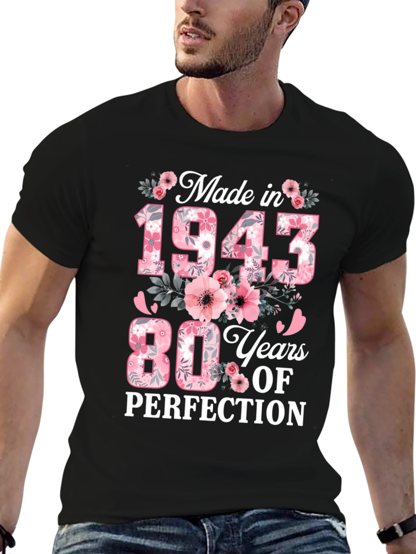 Made in 1943 80th Birthday Floral T-Shirt