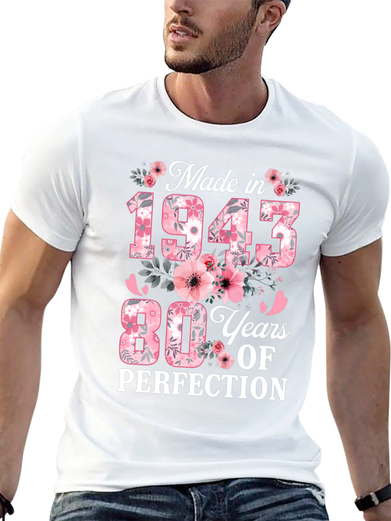 Made in 1943 80th Birthday Floral T-Shirt