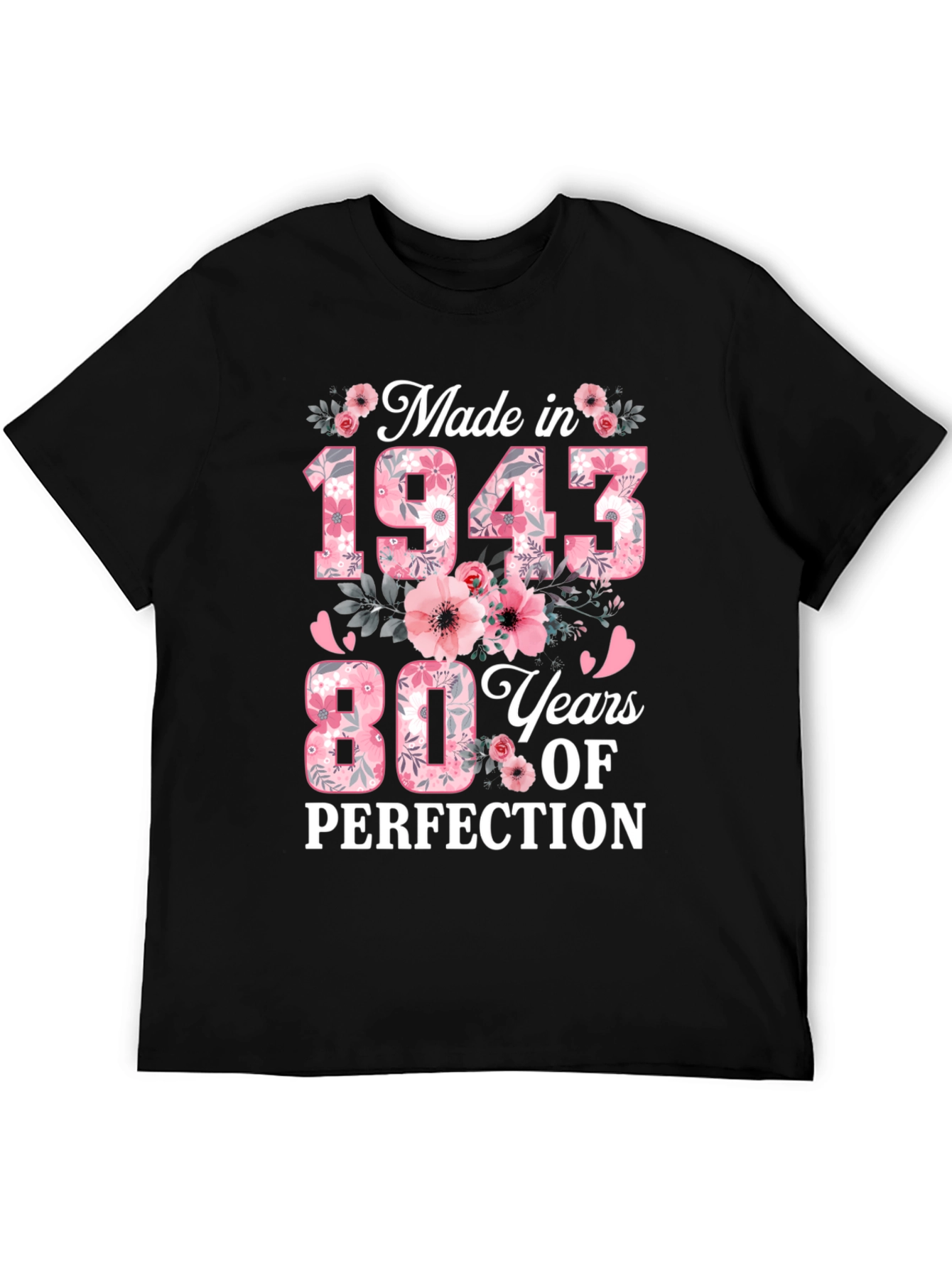 Made in 1943 80th Birthday Floral T-Shirt