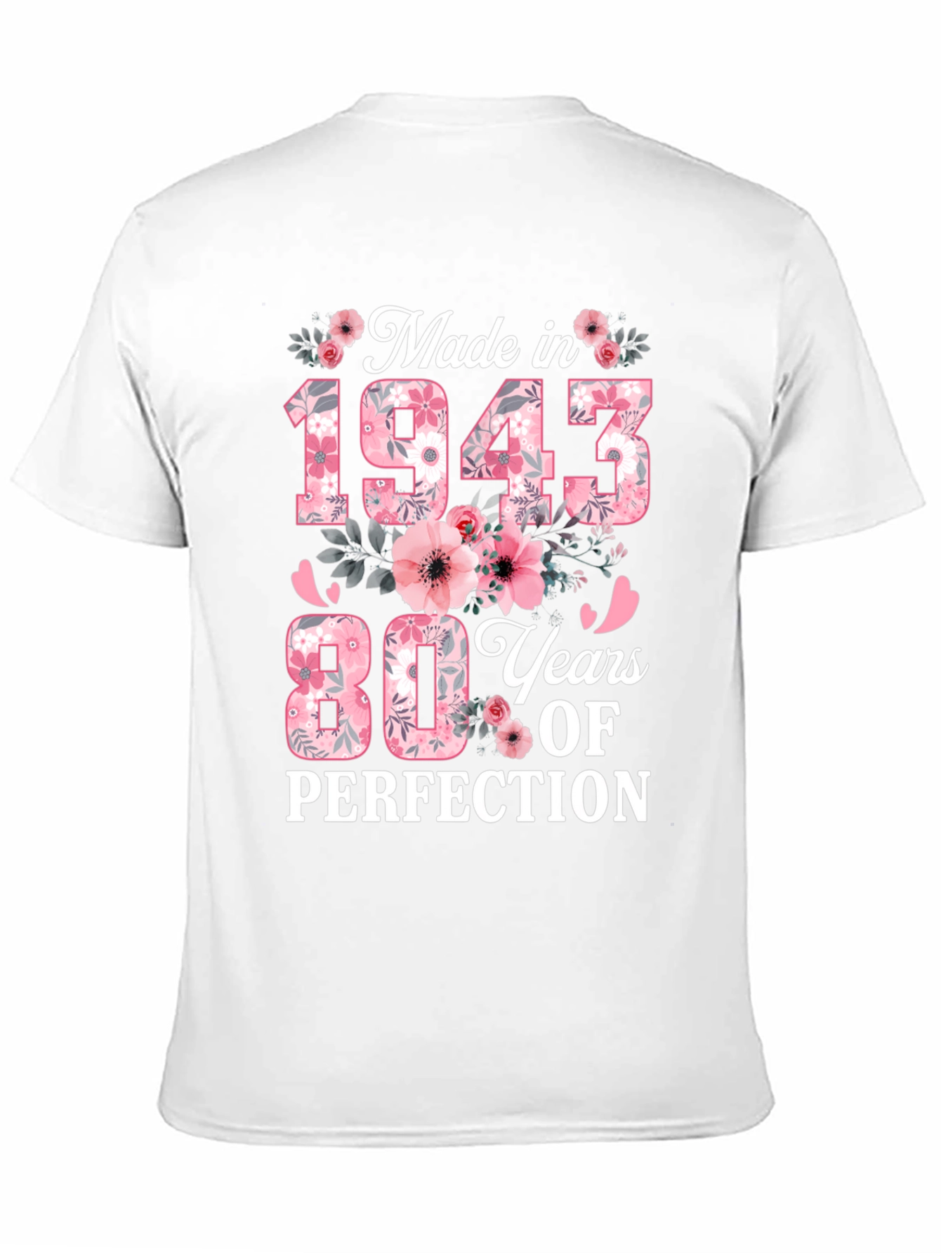 Made in 1943 80th Birthday Floral T-Shirt