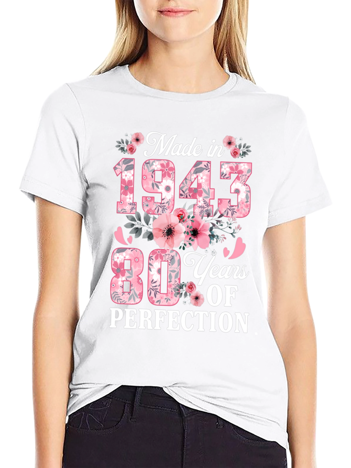 Made in 1943 80th Birthday Floral T-Shirt