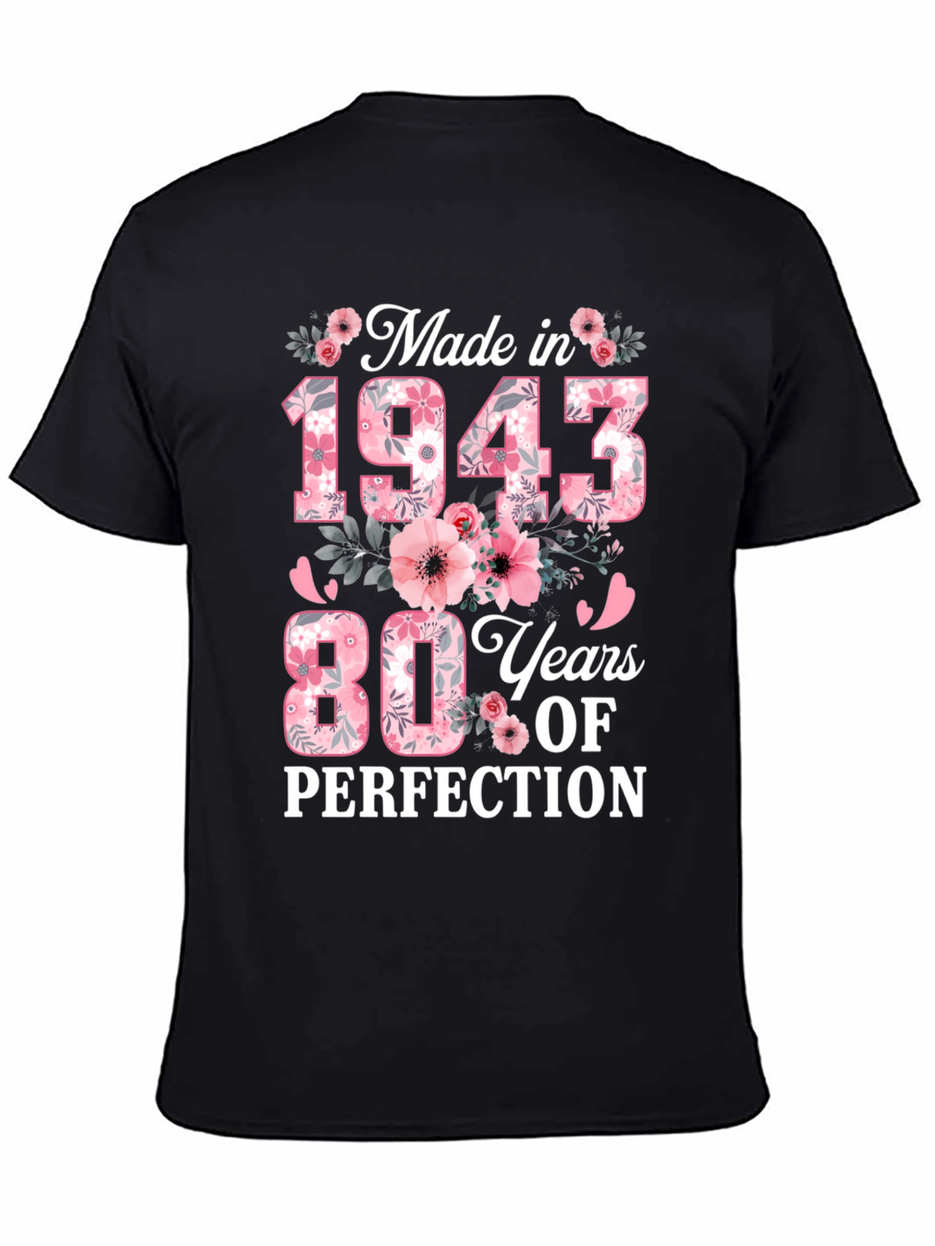 Made in 1943 80th Birthday Floral T-Shirt