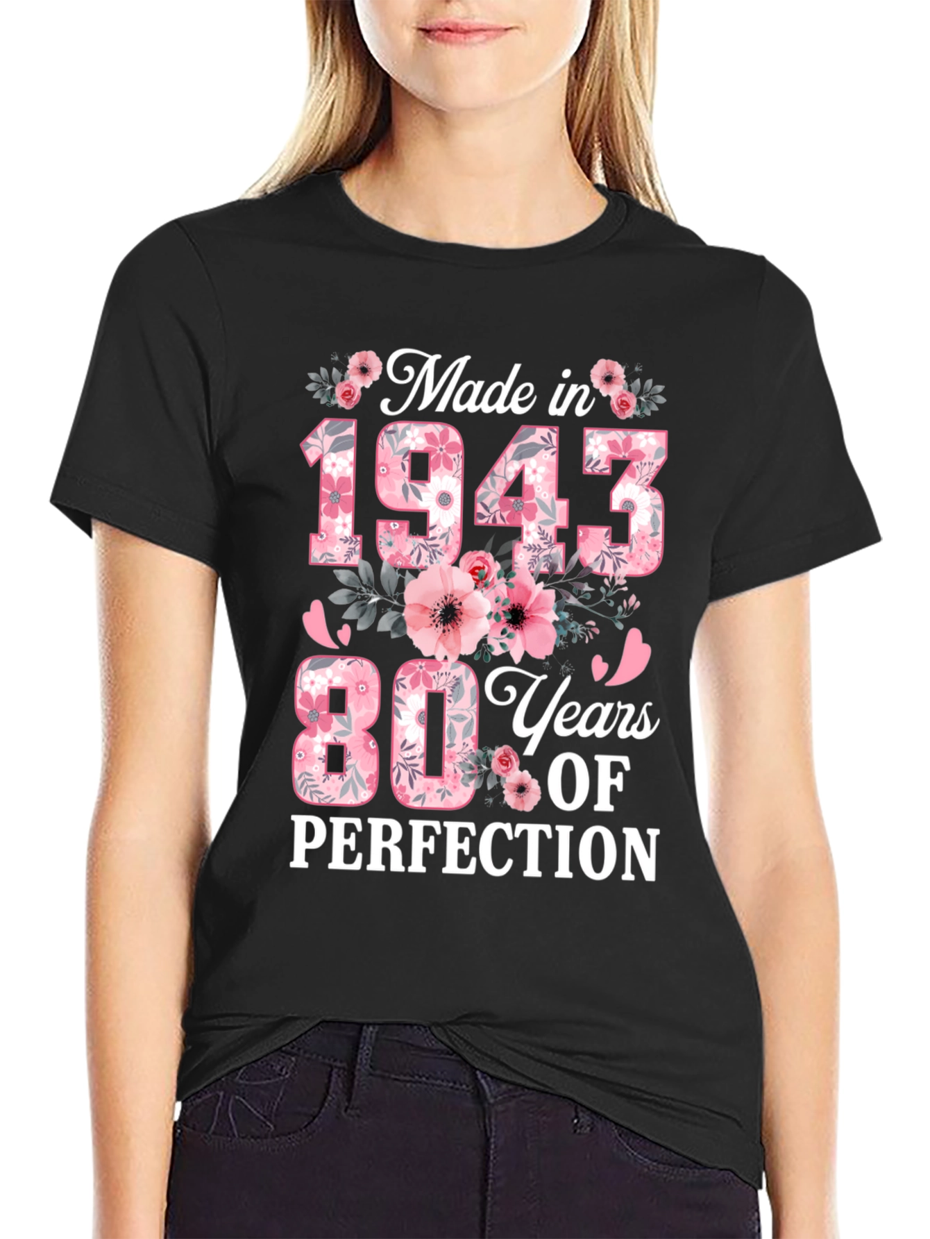 Made in 1943 80th Birthday Floral T-Shirt