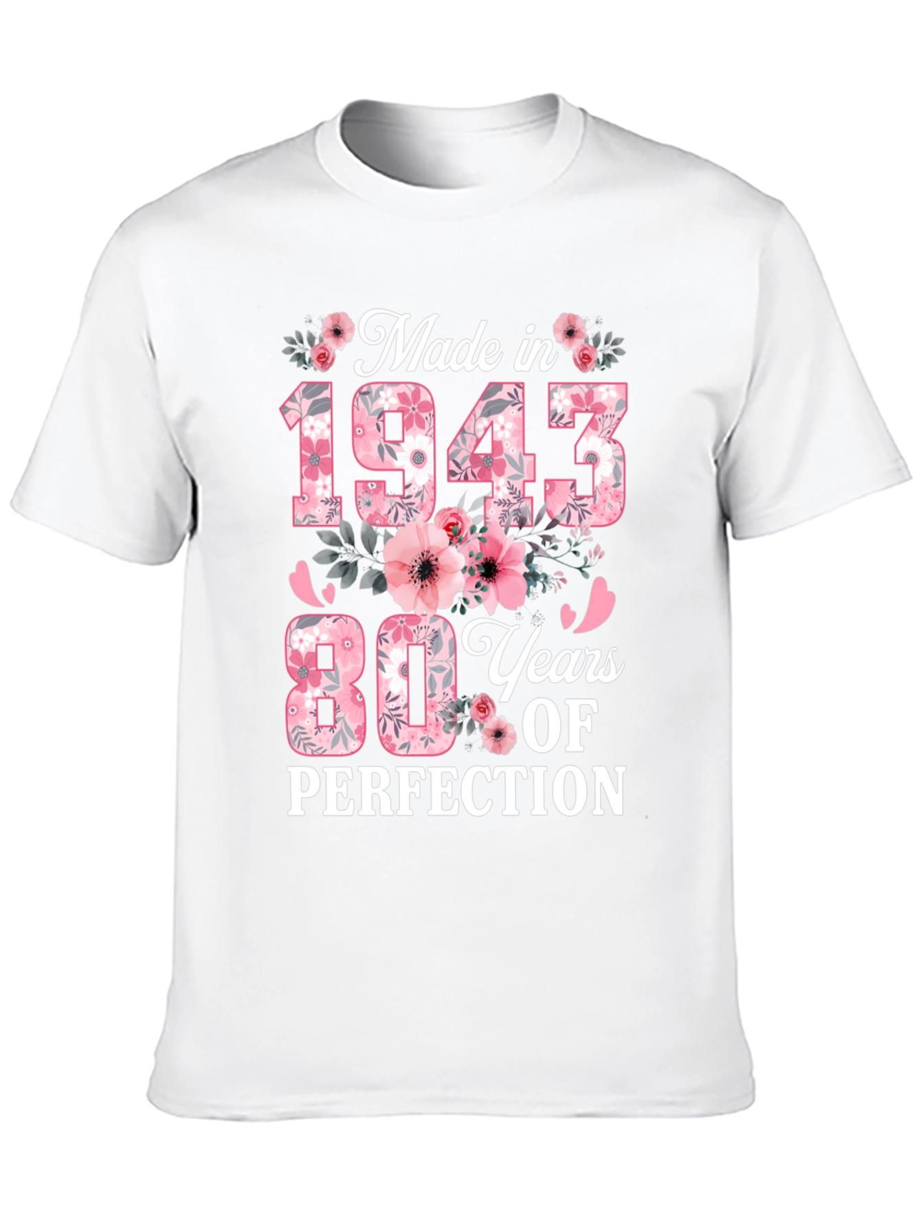 Made in 1943 80th Birthday Floral T-Shirt