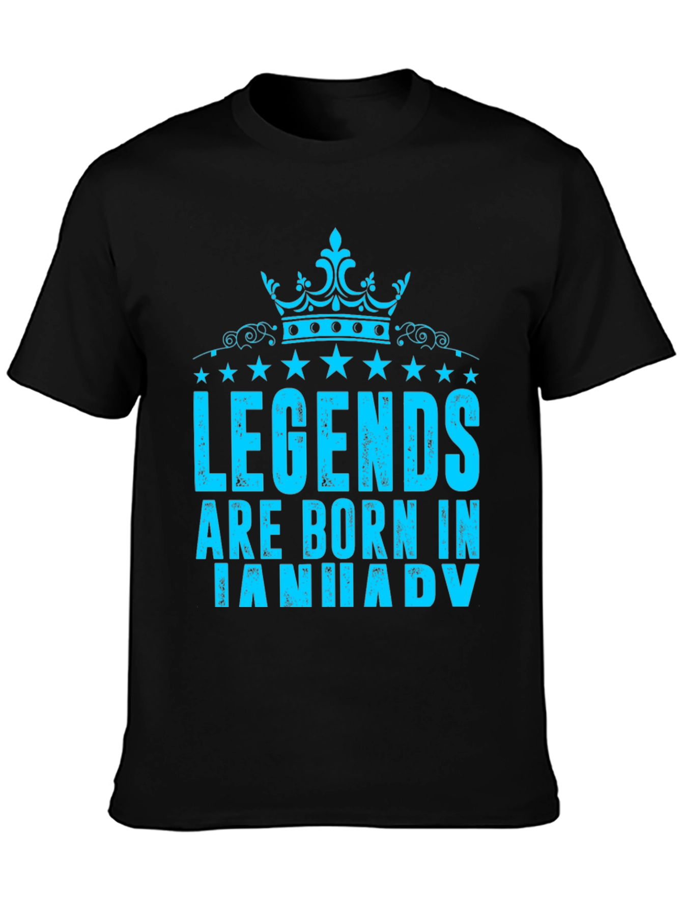 Legends Are Born in January Black T-Shirt
