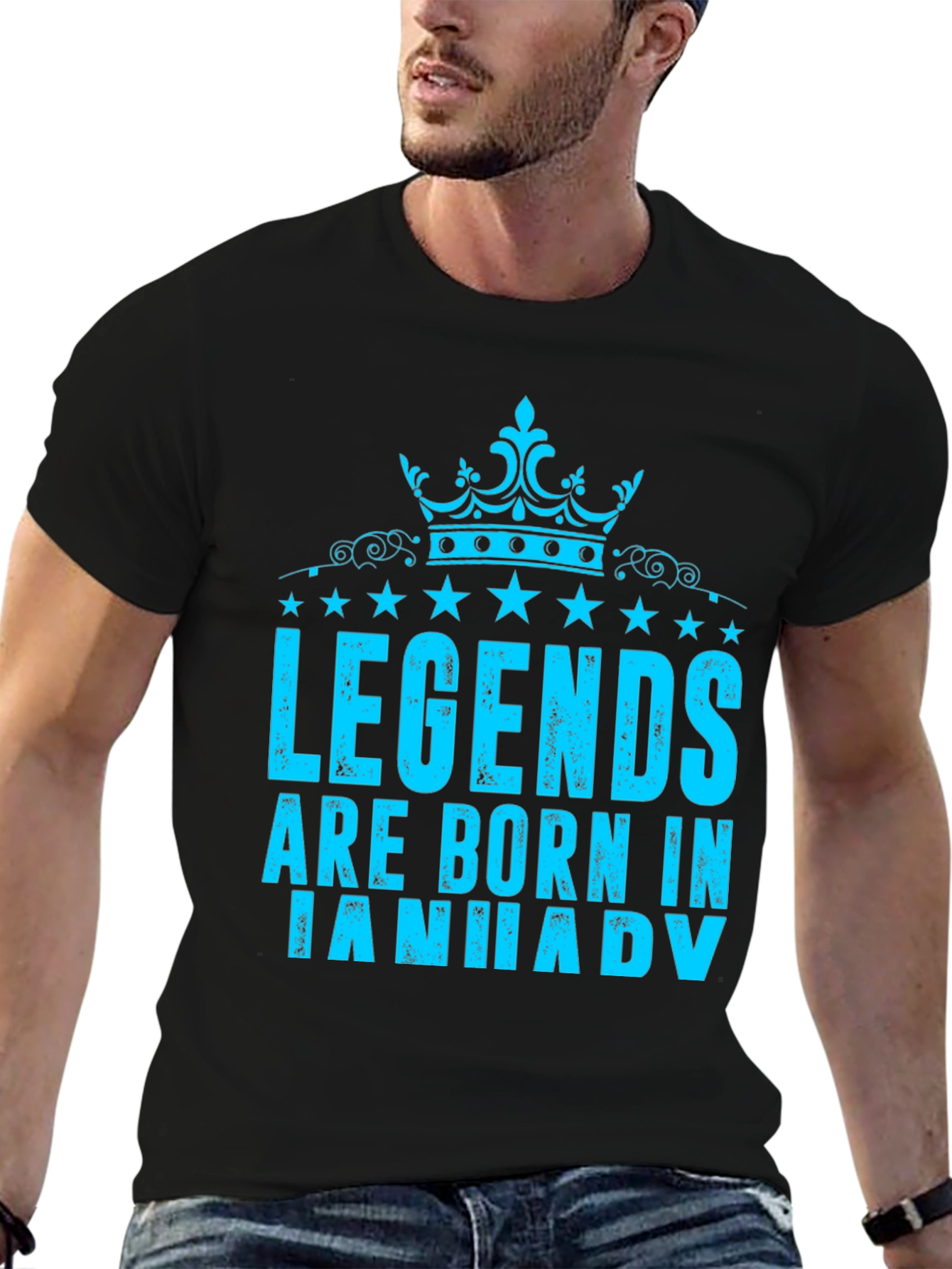Legends Are Born in January Black T-Shirt